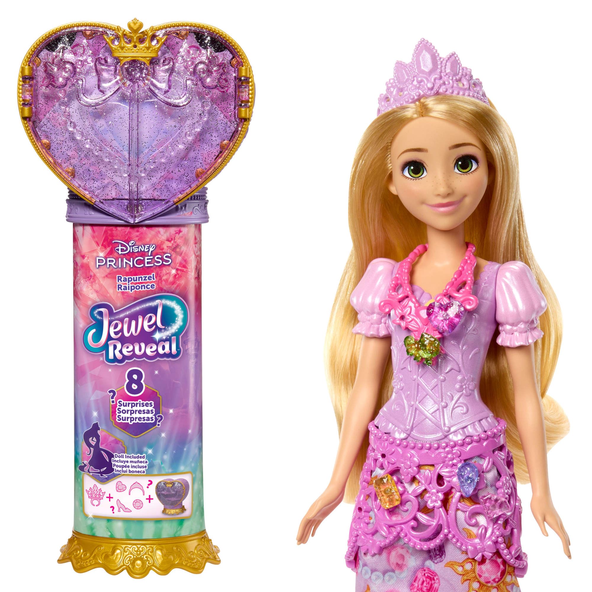 Mattel Disney Princess Rapunzel Jewel Reveal Fashion Doll with 8 Surprises | Multicolor | Ages 3+ 1