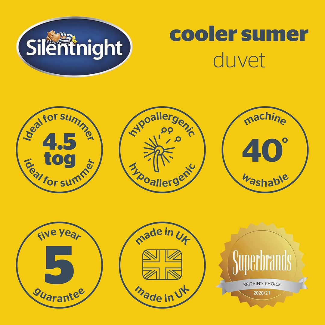 Silentnight - Cooler Summer 4.5 Tog Duvet Microfibre Bedding, King Size (364829LS)