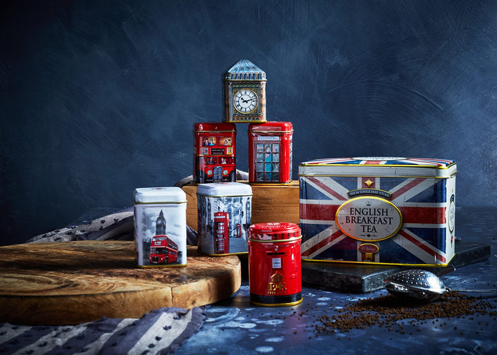 New English Teas London Sights Mini Tea Tin Gift Set - 6 Selection Loose-Leaf Black Tea Collection