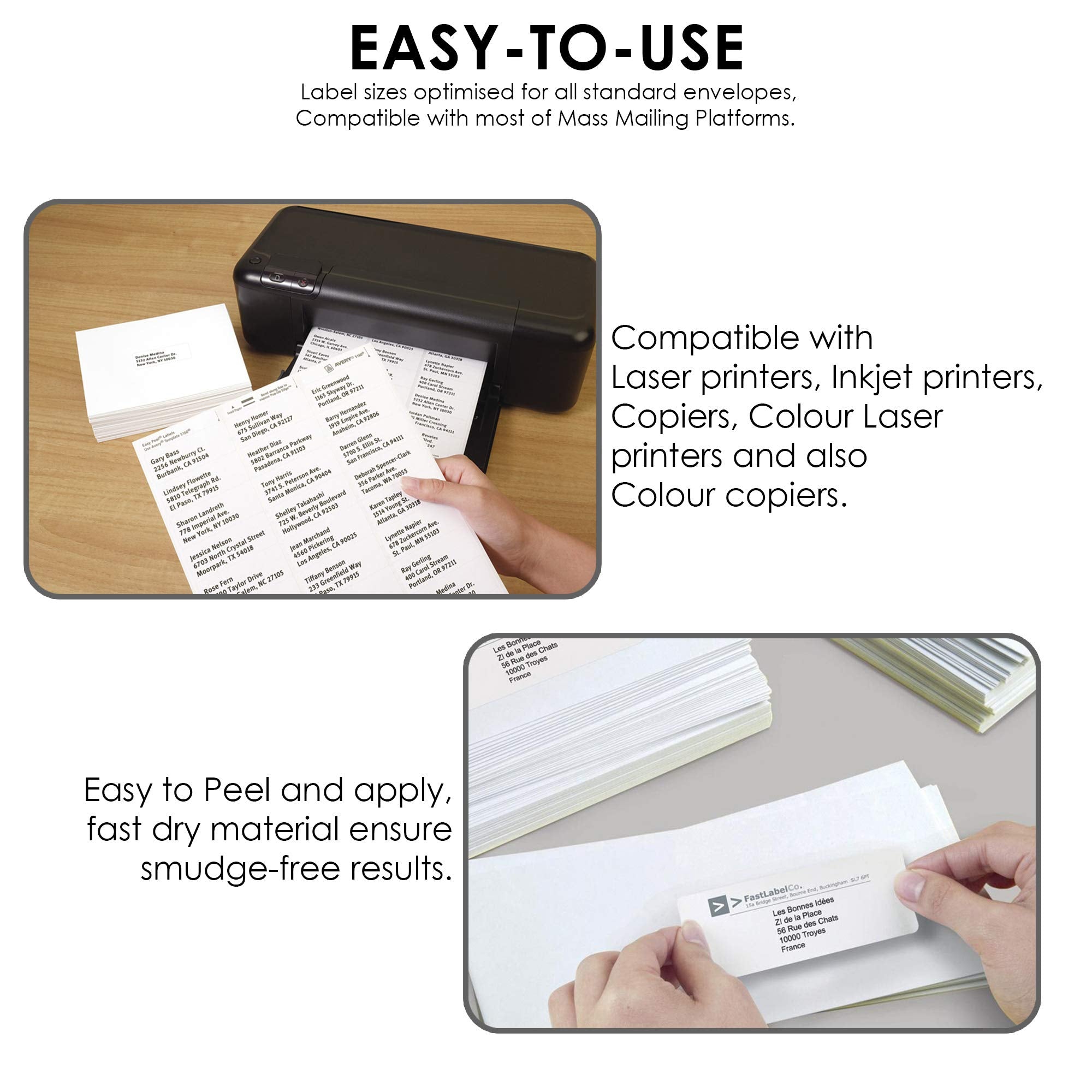 iSOUL Printable Printer Labels - 100 Labels on 50 A4 Sheets, Matte White, Inkjet & Laser Compatible 6