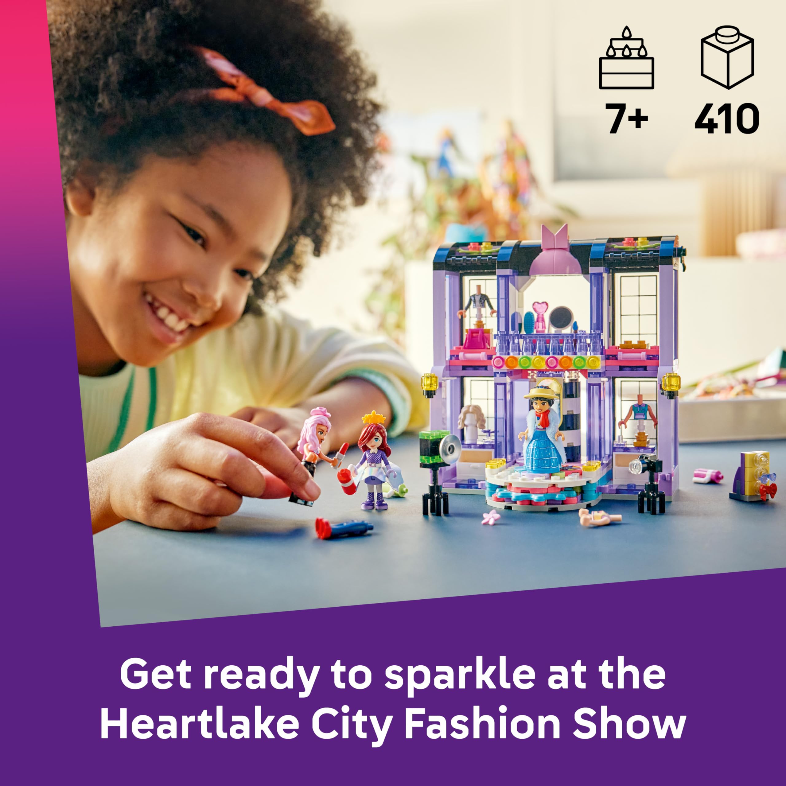 LEGO Friends Heartlake City Fashion Show Building Set - 3 Mini Dolls, Catwalk, Vanity Table | Ages 7+