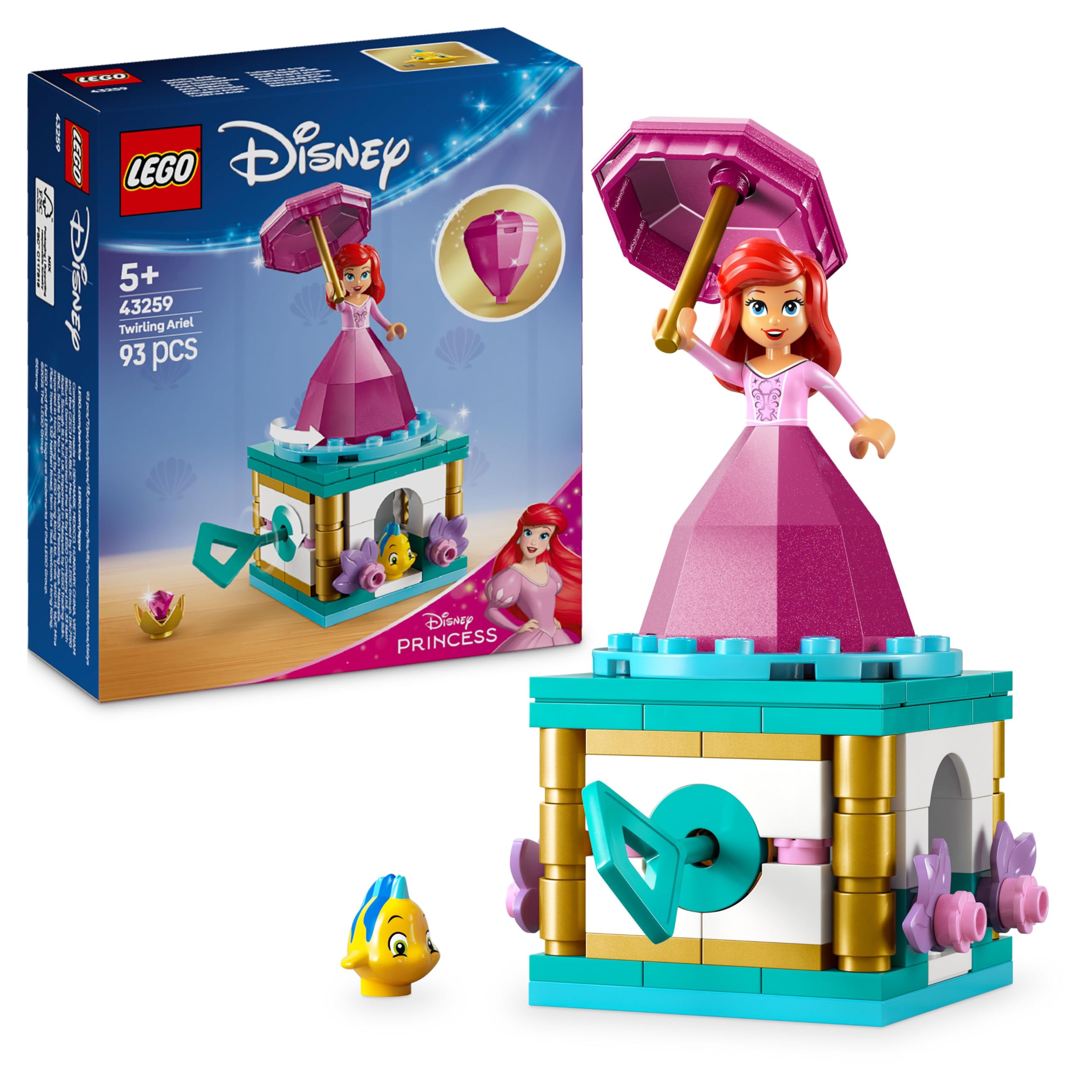 LEGO ǀ Disney Twirling Ariel Building Toy - Spinning Playset for 5+ Year Olds 1