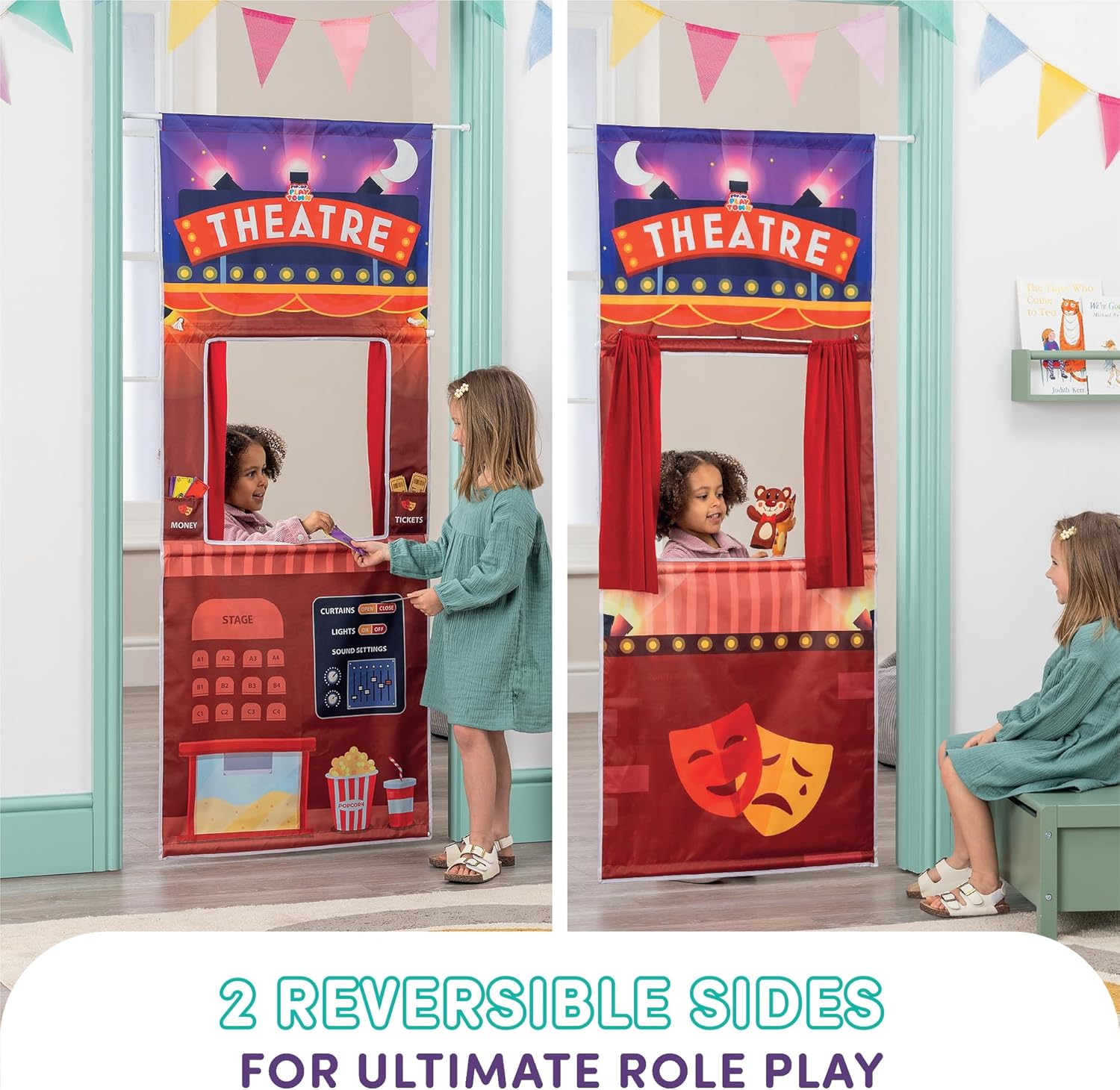 Pop-Up Play Town Puppet Theatre - Doorway Playset for Kids 3-7 Years 6