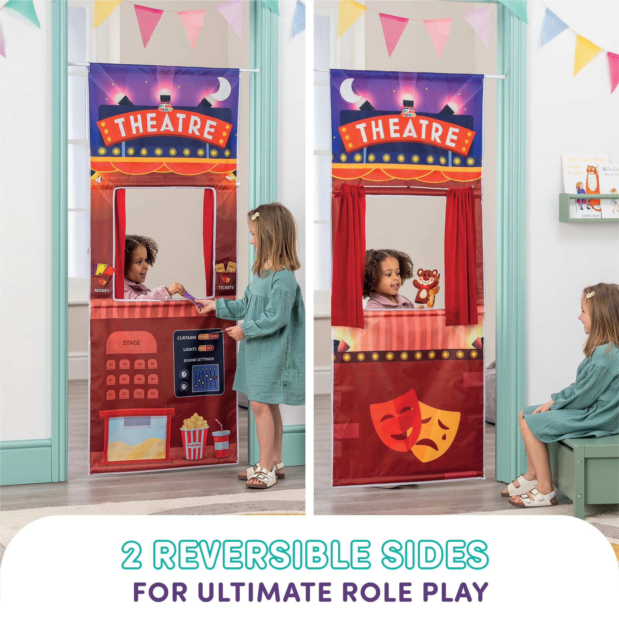 Pop-Up Play Town Puppet Theatre - Doorway Playset for Kids 3-7 Years 10