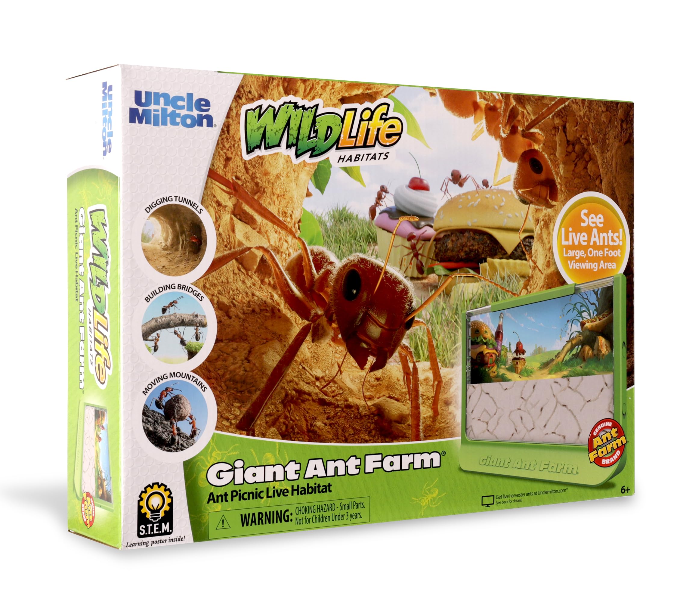 Uncle Milton Giant Ant Farm - Extra Large Viewing Area with Ant Picnic Scene 2