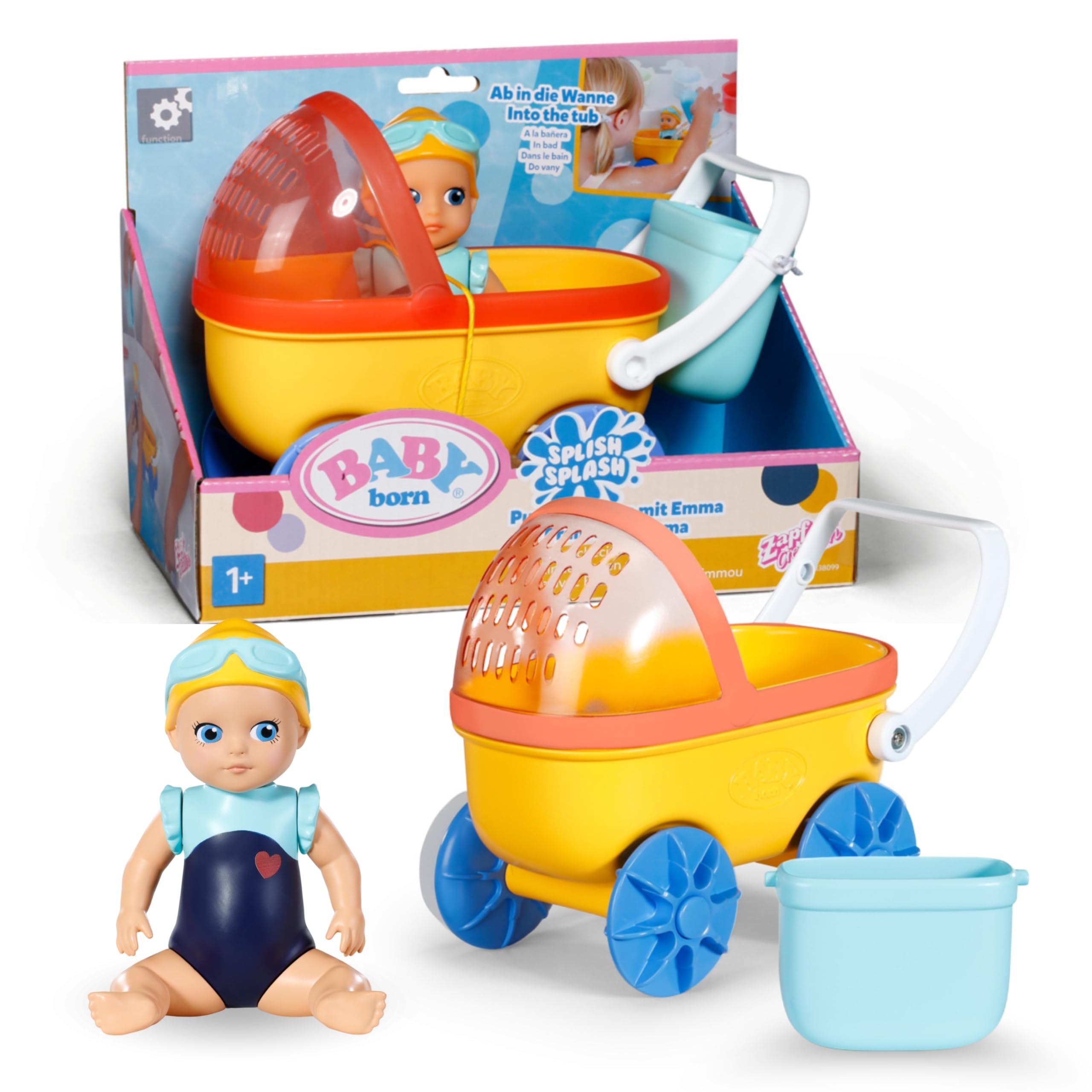 BABY born Splish Splash Pram with Emma - Interactive Bath Toy for Toddlers 1+ 1