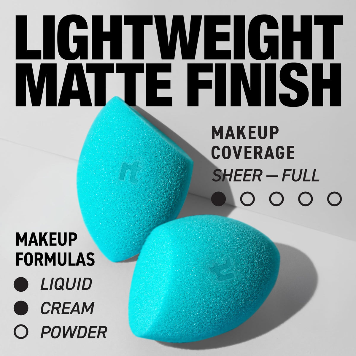 REAL TECHNIQUES Miracle Airblend Sponge - Matt Finish, Latex-Free, Memory Foam
