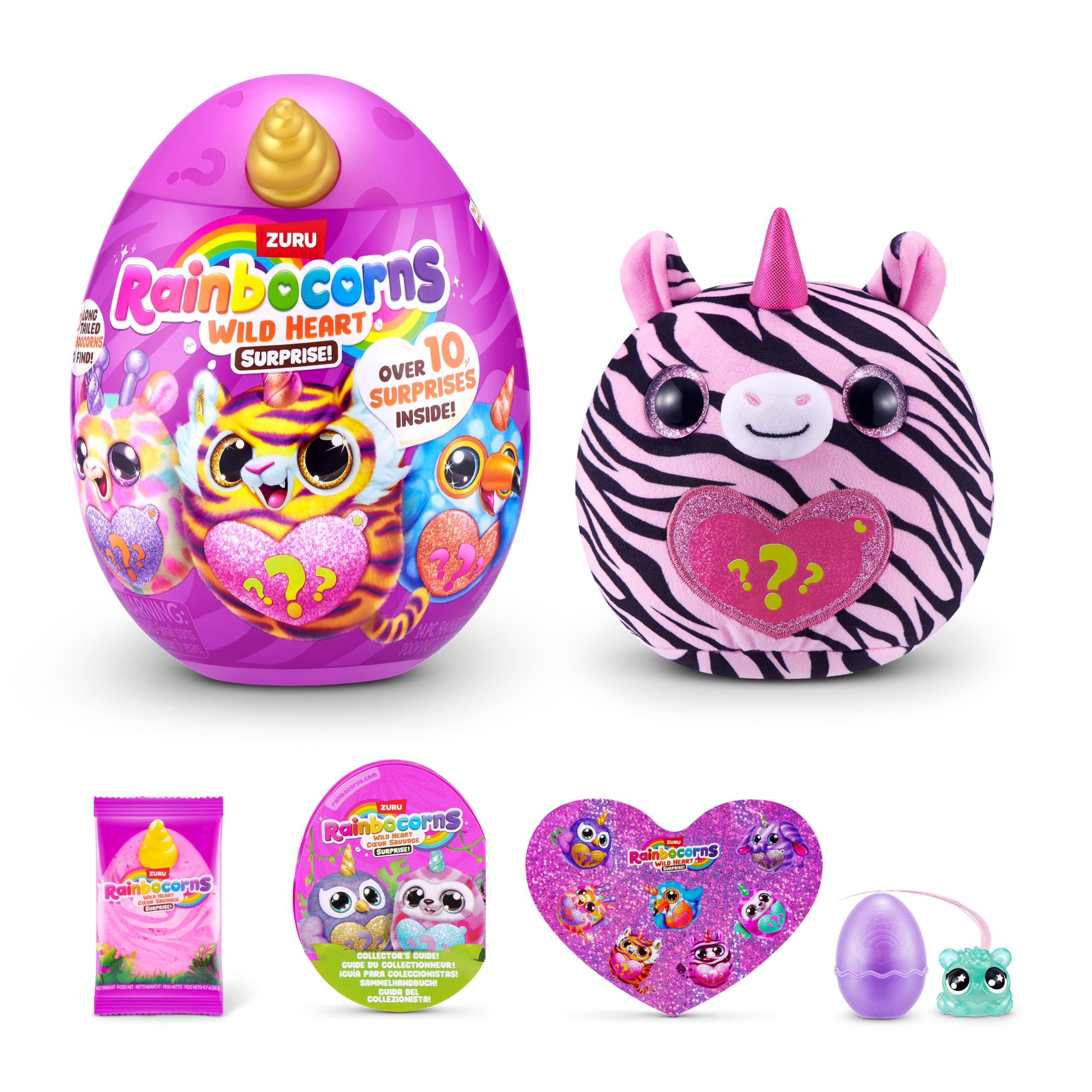 Rainbocorns Wild Heart Surprise Zebra Plush Toy - Over 10 Surprises | Collectible Toy for Girls 1