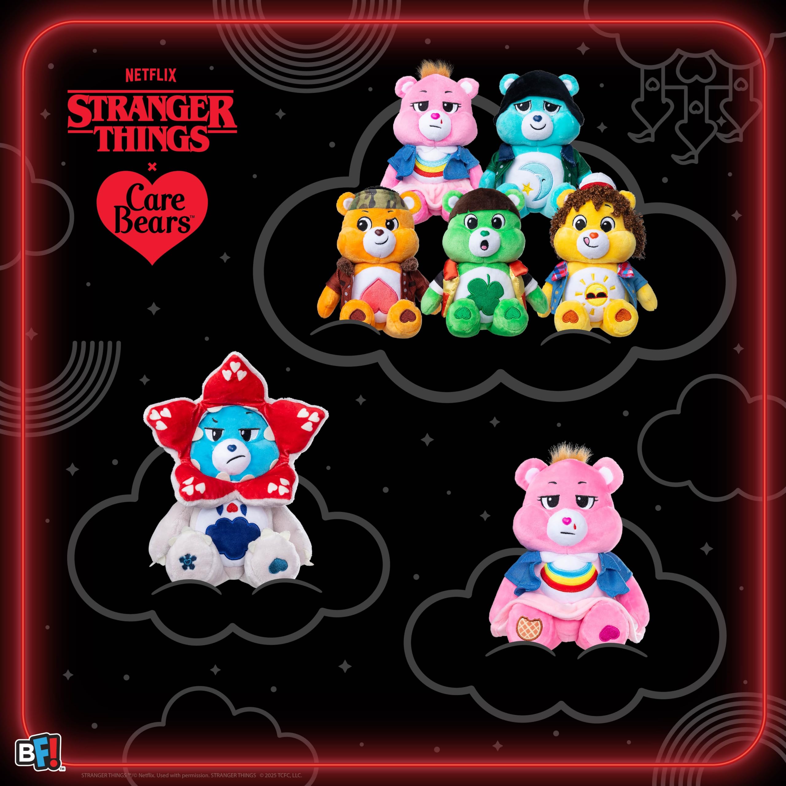 Care Bears Bedtime Bear as Mike Plush Toy - 22 cm Crossover | Stranger Things Edition 7