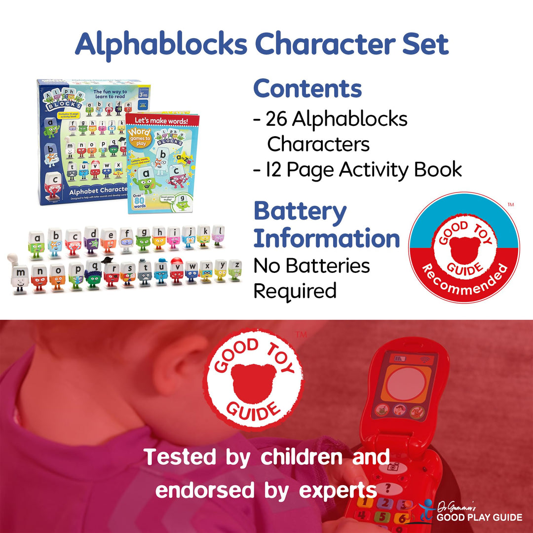 Alphablocks Alphabet Character Set - 26-Letter Educational Phonics Playset for Kids