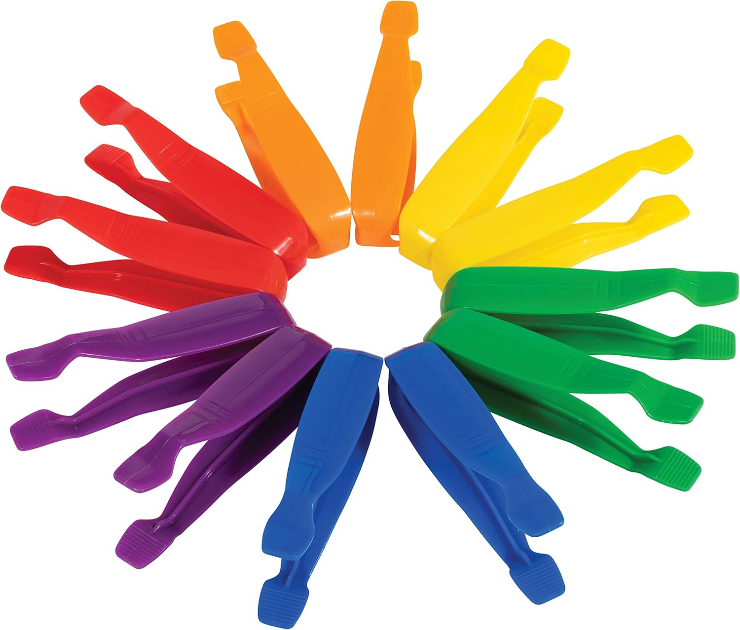 edxeducation Jumbo Tweezers - Set of 12 - 6 Colors - For Ages 18m+ 1