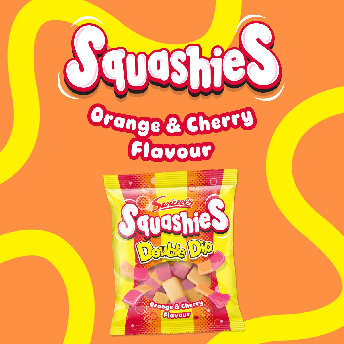 Swizzels Squashies Orange & Cherry Flavour Double Dip - 120g