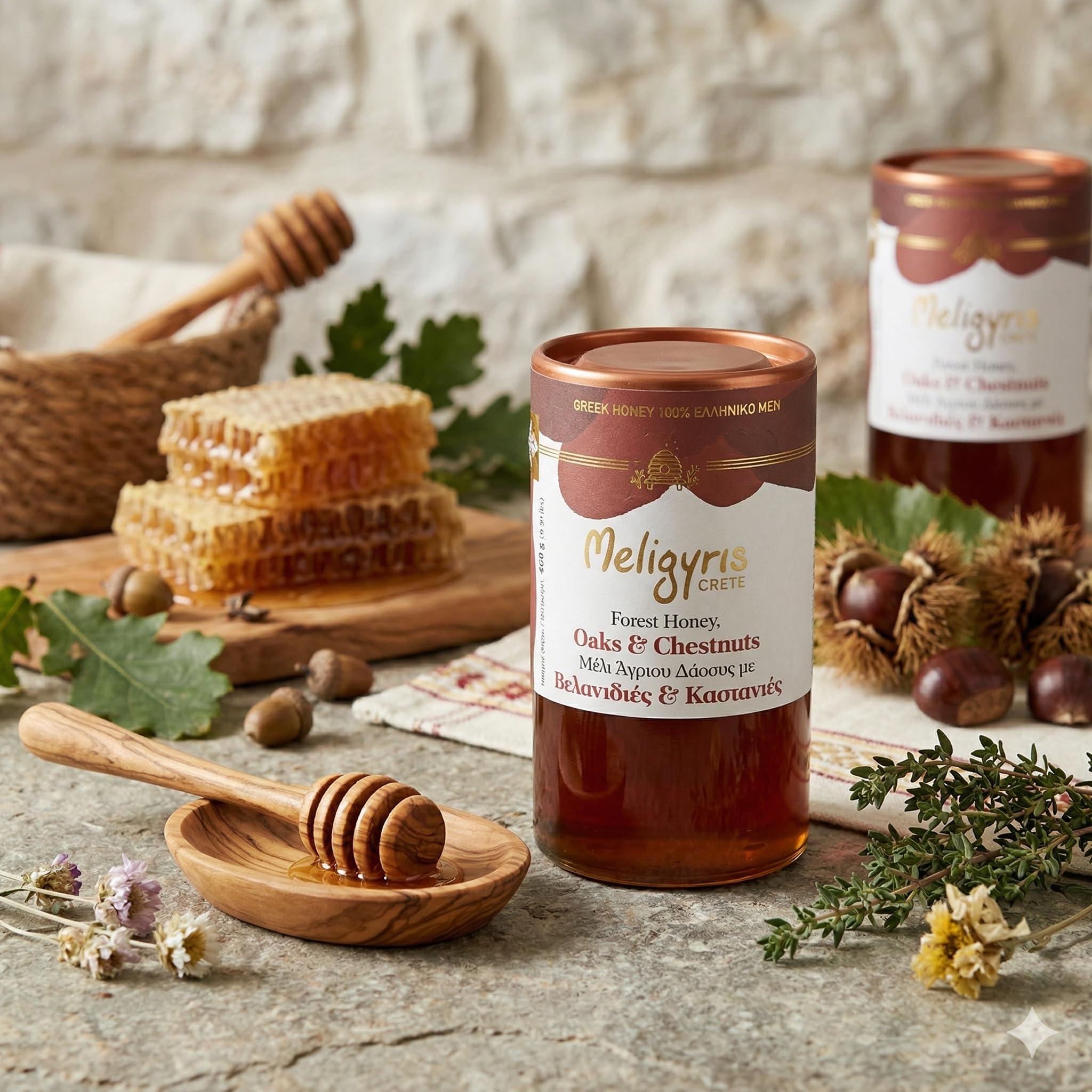 Meligyris Oak & Chestnut Forest Honey - Raw, Unfiltered, 450g 2