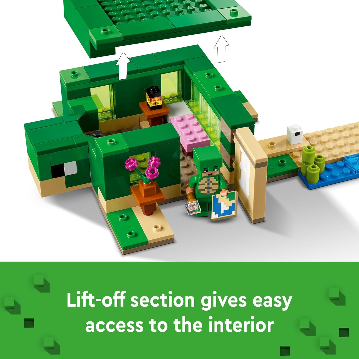 LEGO Minecraft The Turtle Beach House - Building Set with Turtle Warrior, Drowned & Turtles for Kids 8+ 7