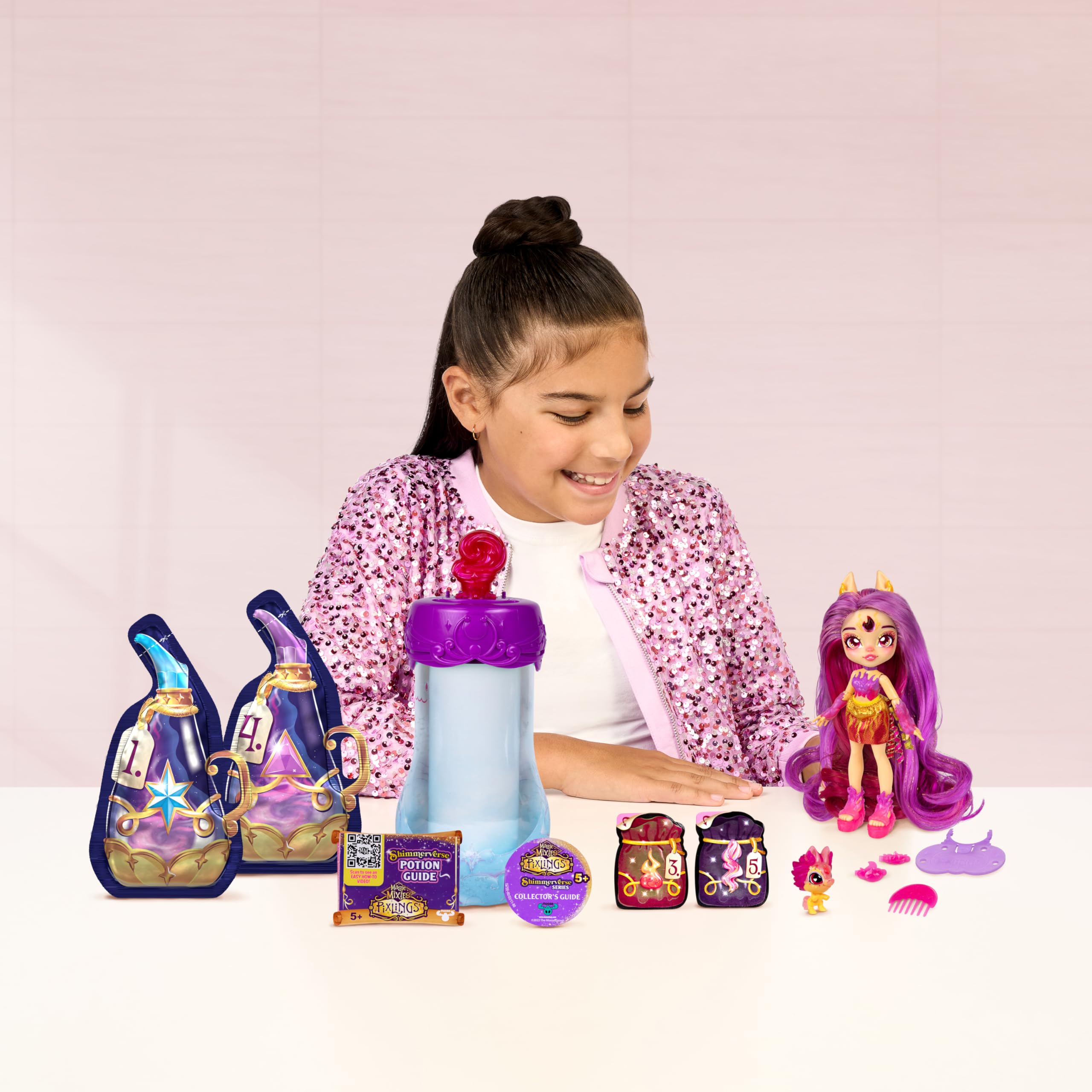 Magic Mixies Pixlings Deluxe Pack - Pippa the Firehorse with Shimmer Reveal & Mini Mixie 4