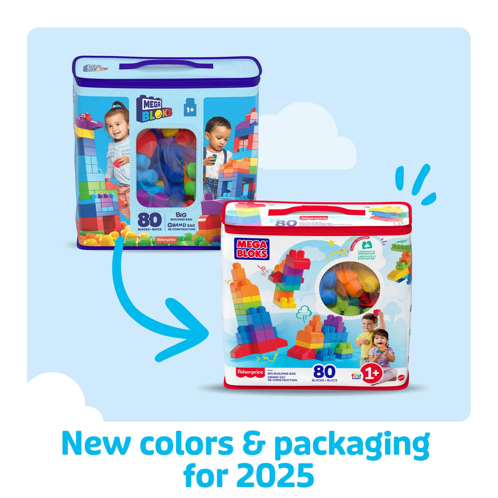 Mega Bloks First Builders Big Building Bag - 80-Piece Set for Ages 1+ | Develops Fine Motor Skills 8