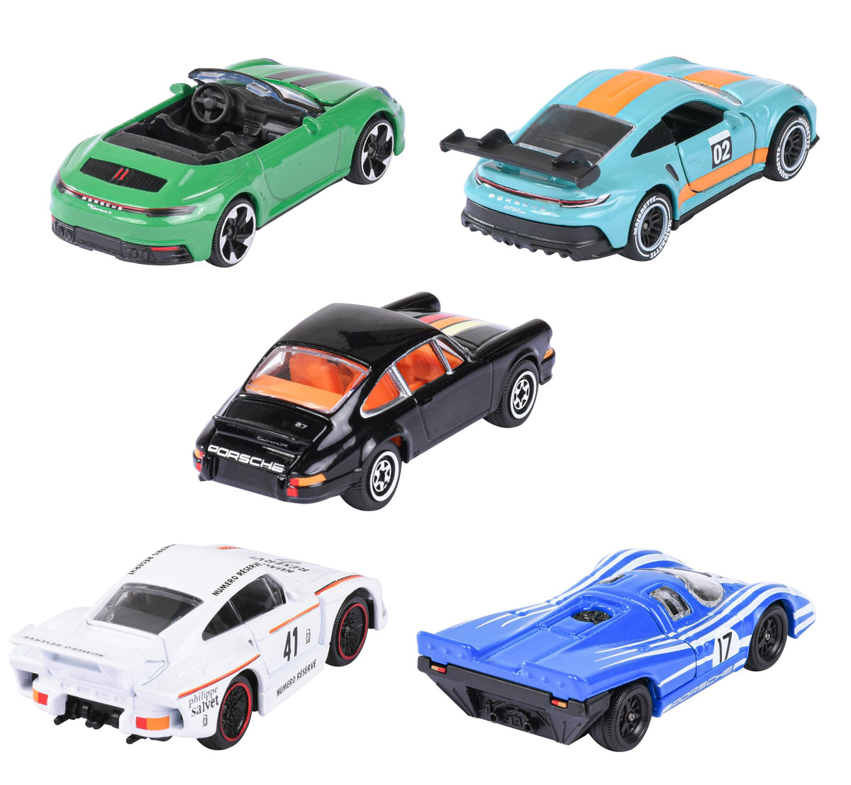 Majorette Porsche 5 Pieces Giftpack - 5 Die-Cast Cars, 1:64 Scale