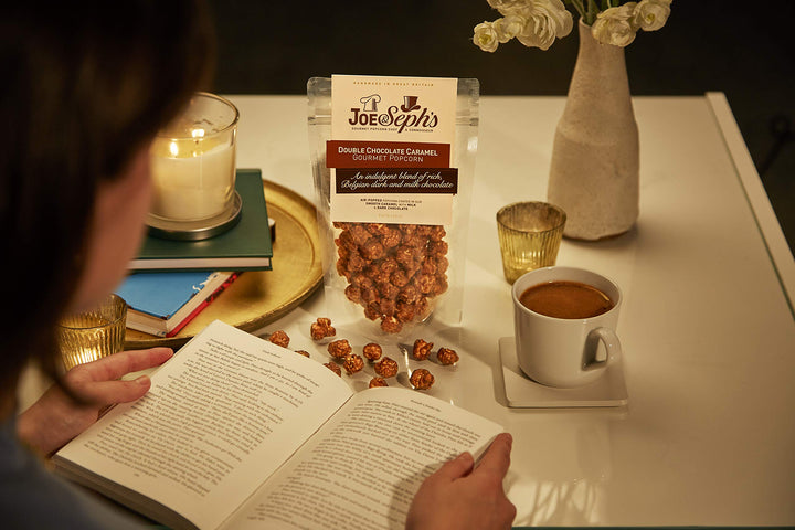 Joe & Seph's Belgian Chocolate Caramel Popcorn - Handmade Air-Popped Snack, 75g