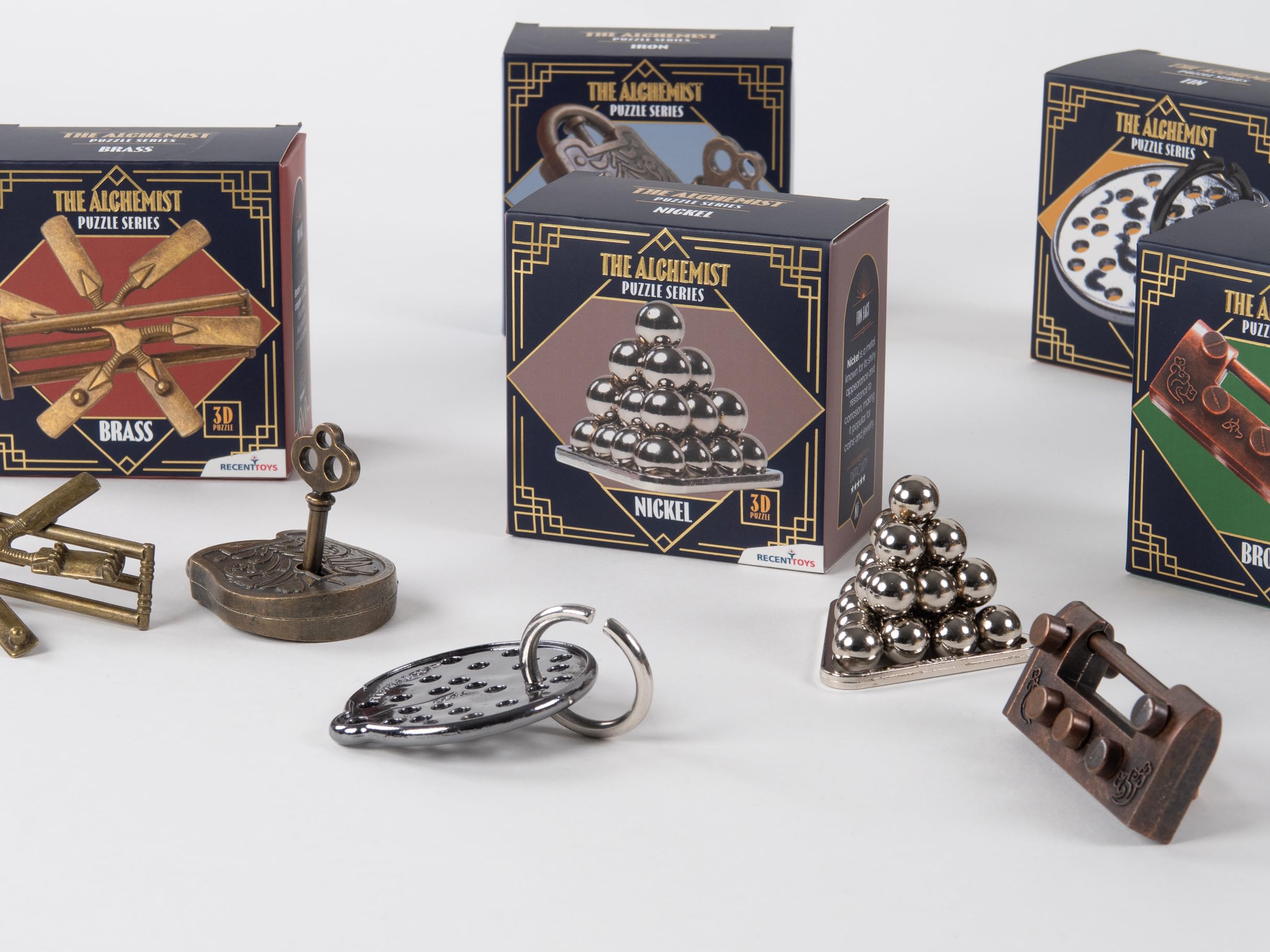 Recent Toys Alchemist Puzzle - Nickel Metal Brain Teaser for Adults | Grey | RT5209 7