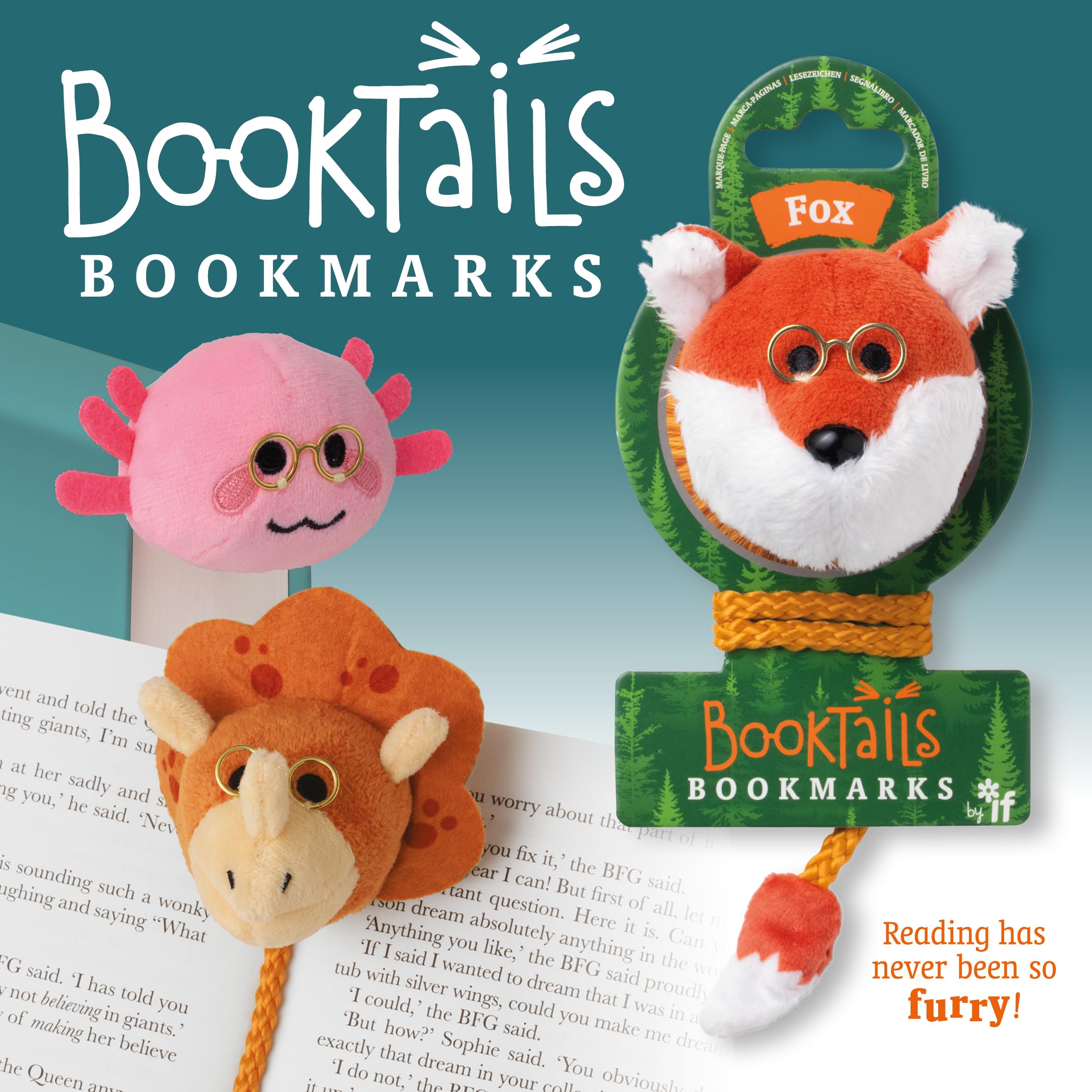 IF BookTails Bookmark - Ginger Cat | Plush Material | Orange Color | 15g Weight 5