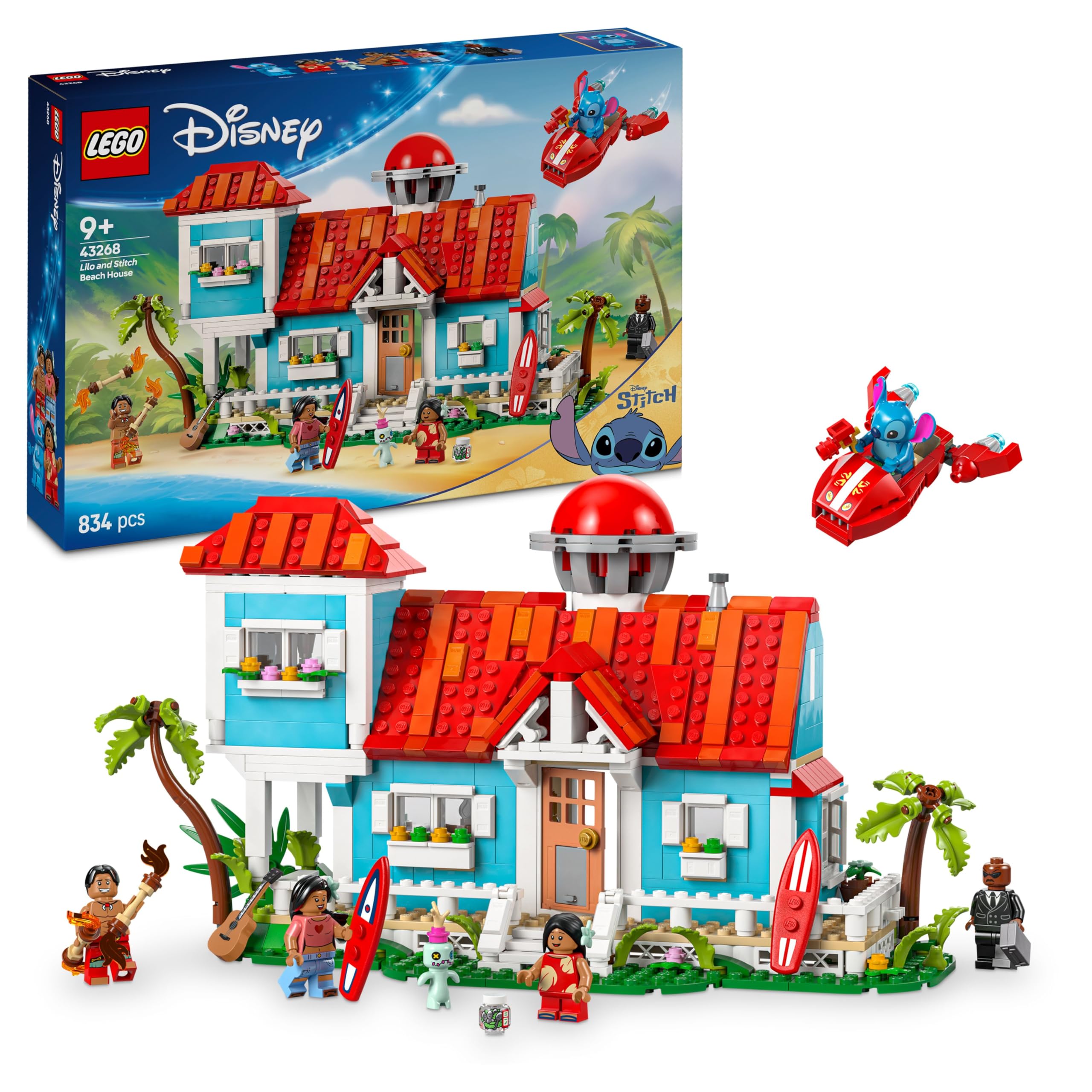 LEGO Disney Lilo and Stitch Beach House Building Set 43268 | Ages 9+ | 6 Rooms 1