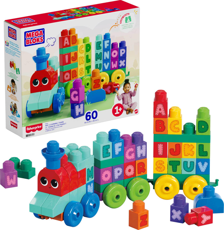 Mega Bloks Building Basics ABC Learning Train - Educational Building Set for Toddlers 1+