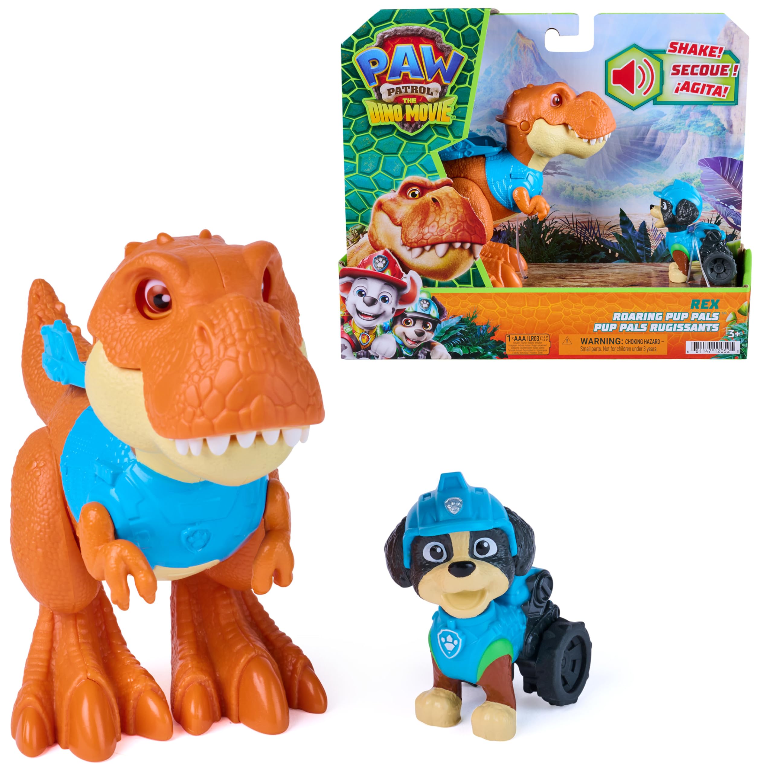 Paw Patrol Dino Movie Rex Roaring Pup Pals Figure Set with Articulated Timmy Dinosaur | Ages 3+ 1