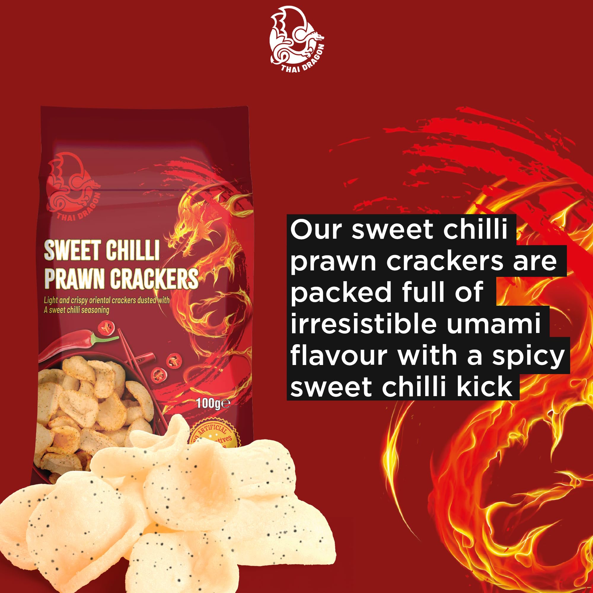 LAILA Thai Dragon Sweet Chilli Prawn Crackers - 100g 2