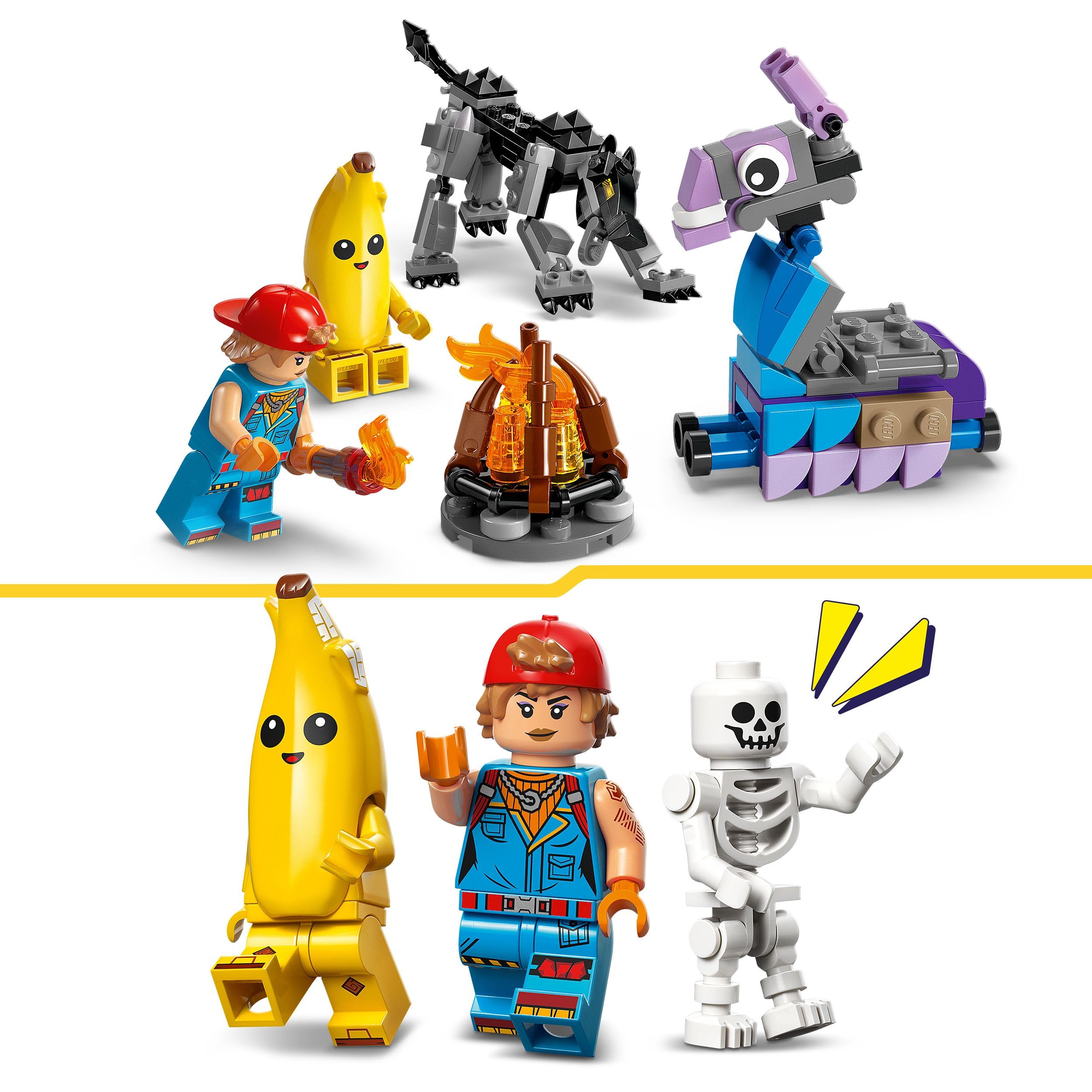 LEGO Fortnite Peely & Sparkplug’s Camp Building Set 77075 - Includes 3 Minifigures & Supply Llama Figure 5