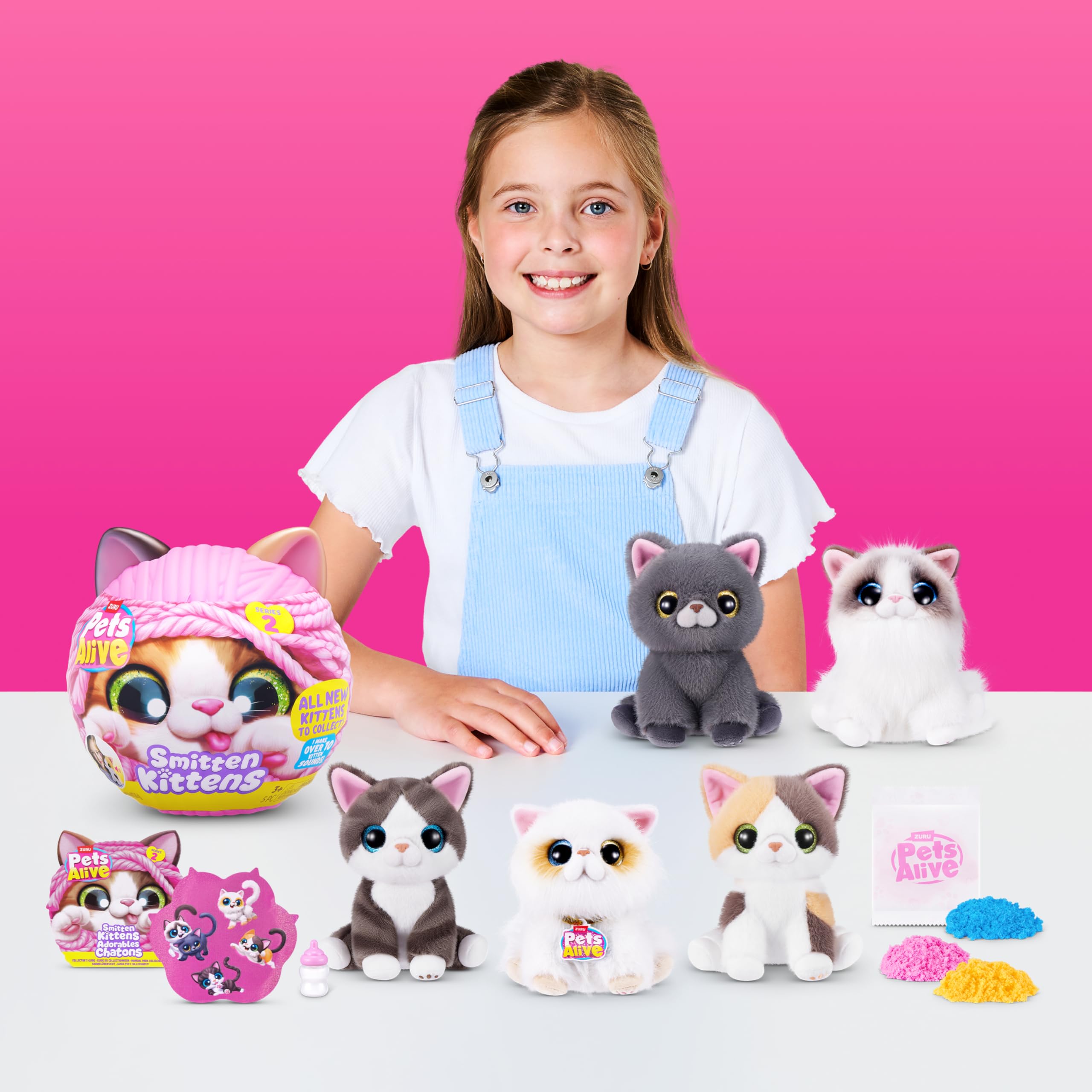 Pets Alive Smitten Kittens Series 2 Interactive Plush Toy - Calico Cat | 10+ Sounds | Unisex Children 7