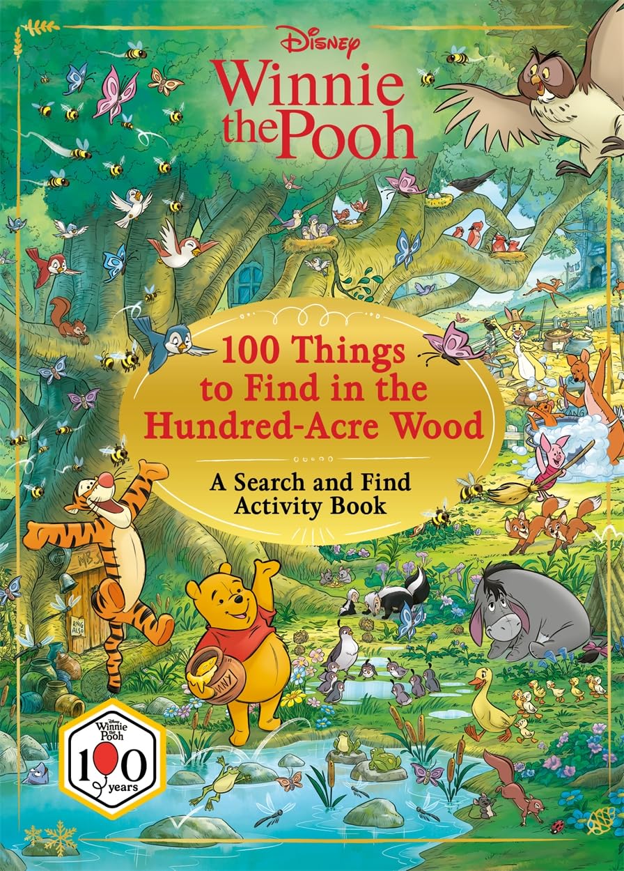 Studio Press Disney Winnie The Pooh 100 Things to Find in the Hundred Acre Wood Search Book | Paperback | English