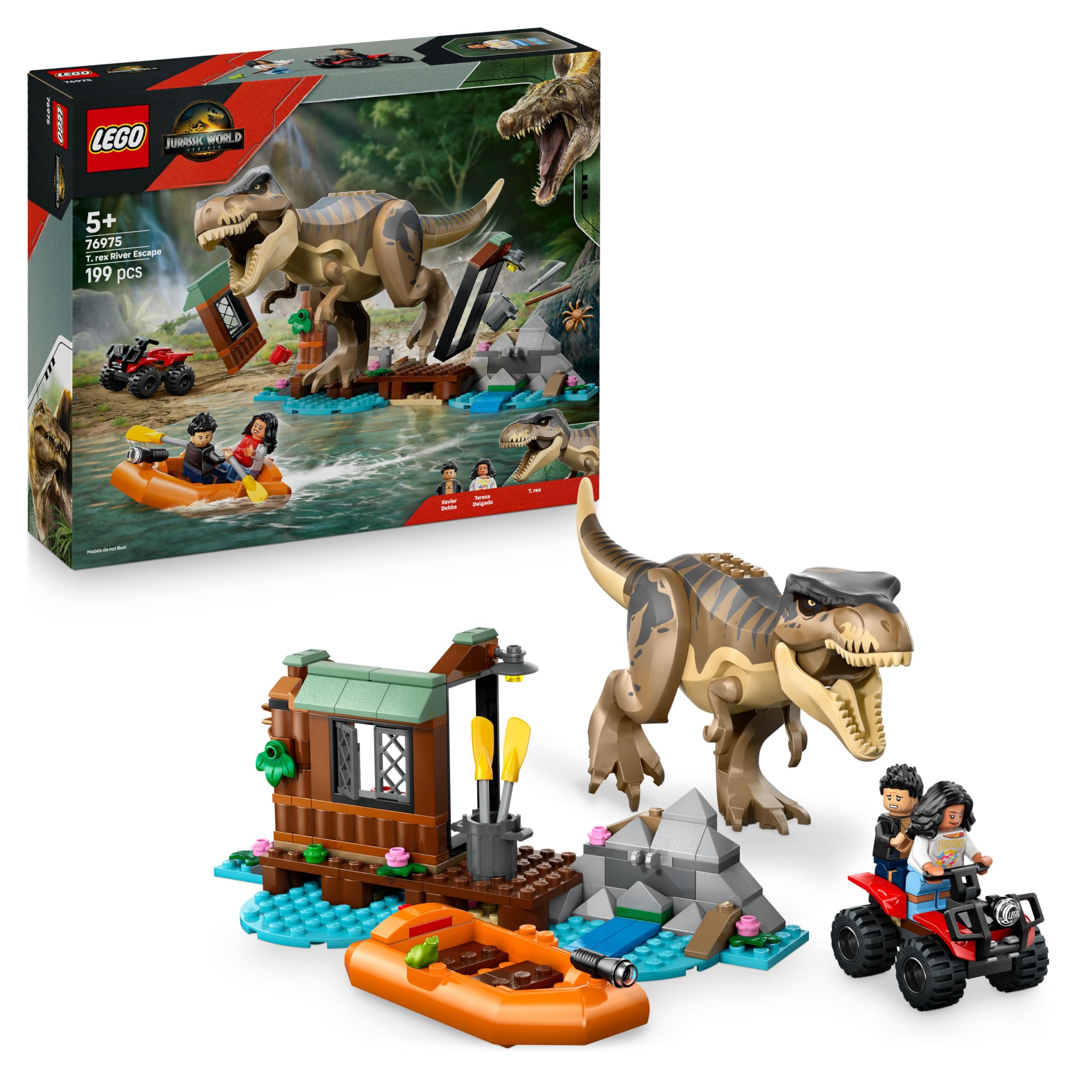 LEGO Jurassic World T. rex River Escape Building Set 76975 | Ages 5+ 1