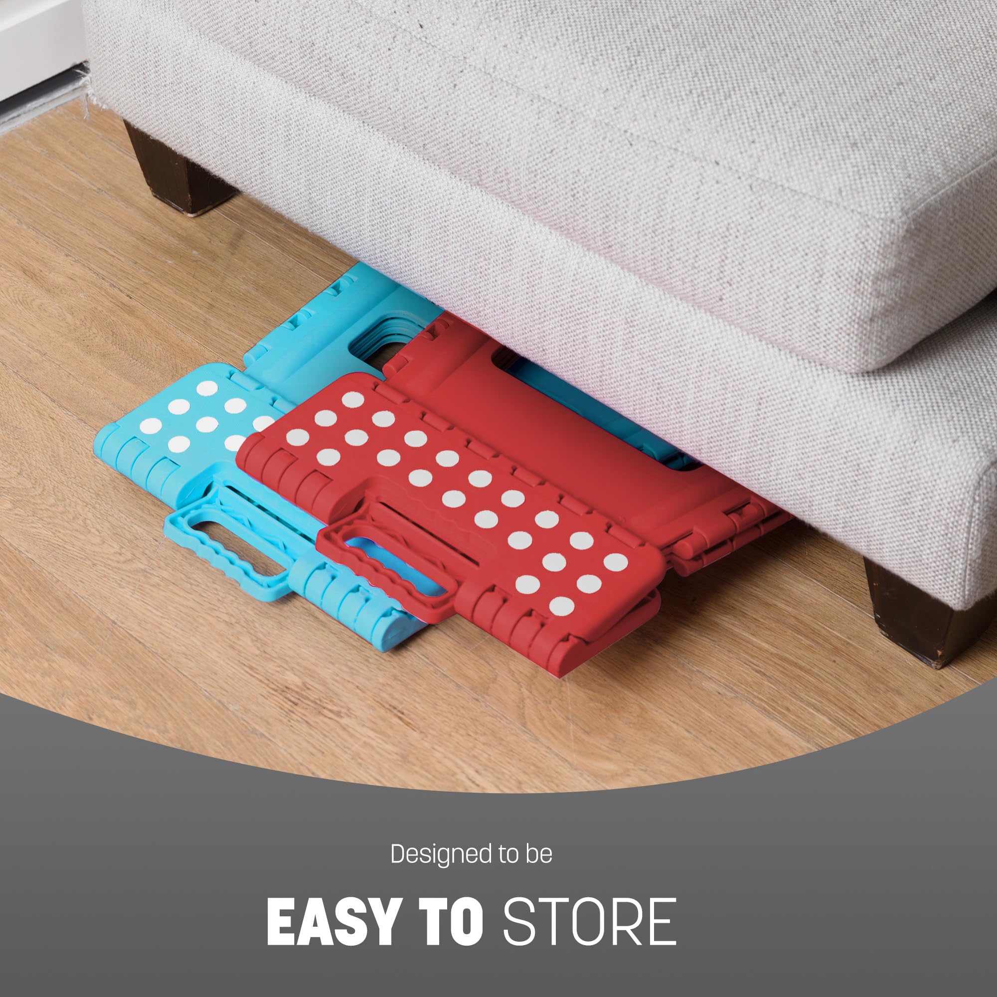 KEPLIN 9 Inch Folding Step Stool - Heavy Duty Plastic | 150kg Capacity | Red 5