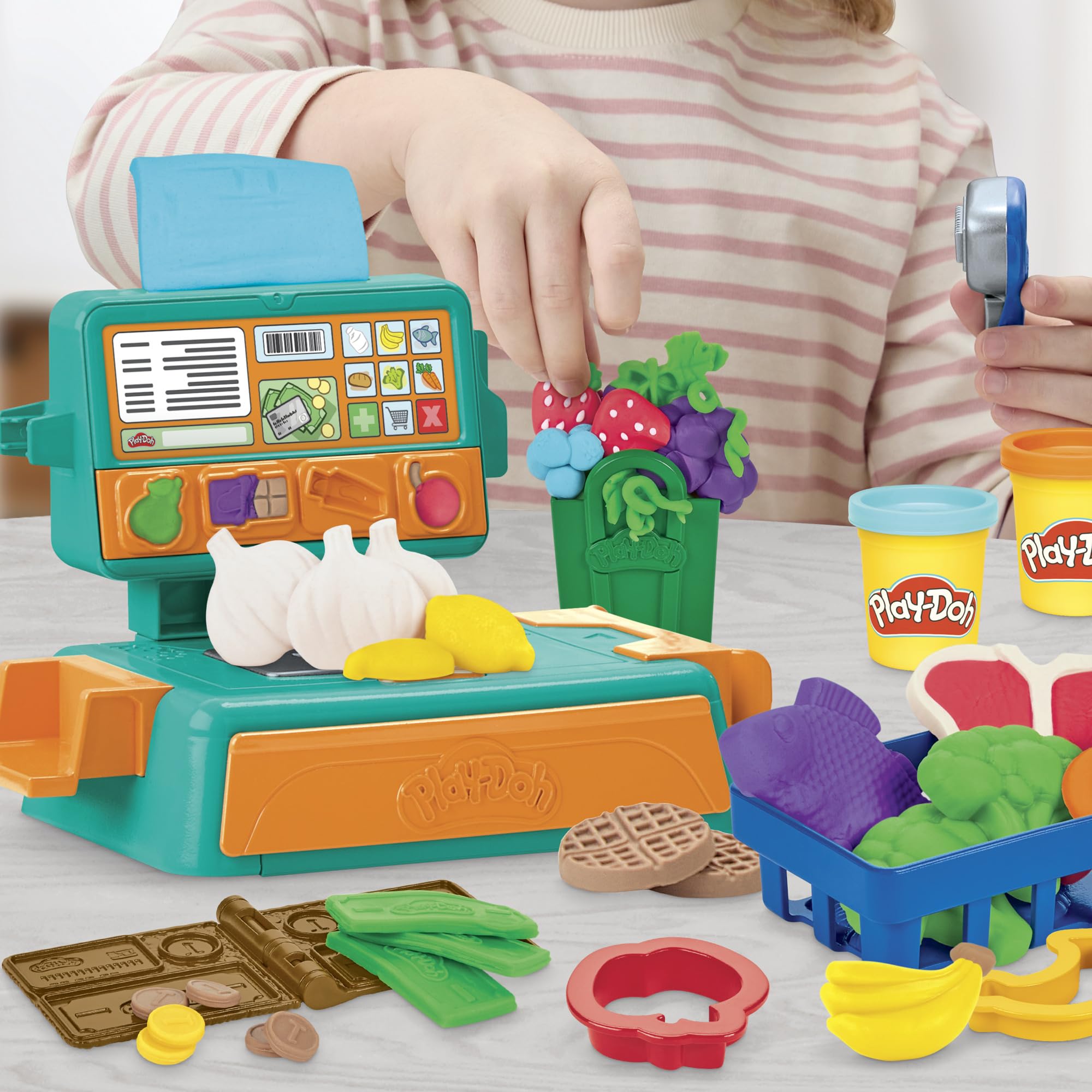 Play-Doh Cash Register Toy Supermarket Playset with 8 Cans of Compound | Ages 3+ 2