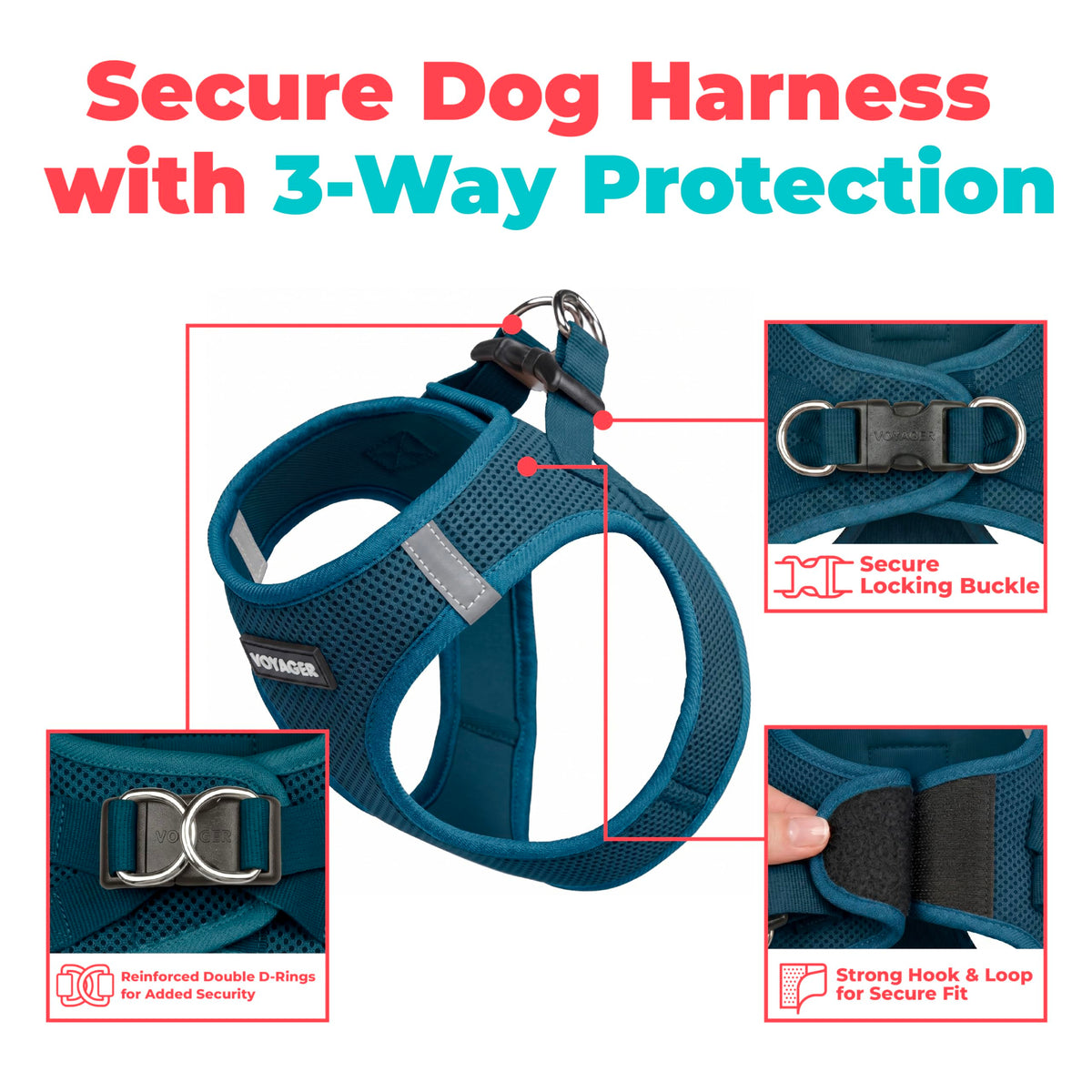 Best Pet Supplies Voyager Step-In Air Dog Harness - Mesh Vest, Blue, XS, Chest 13–14.5 in