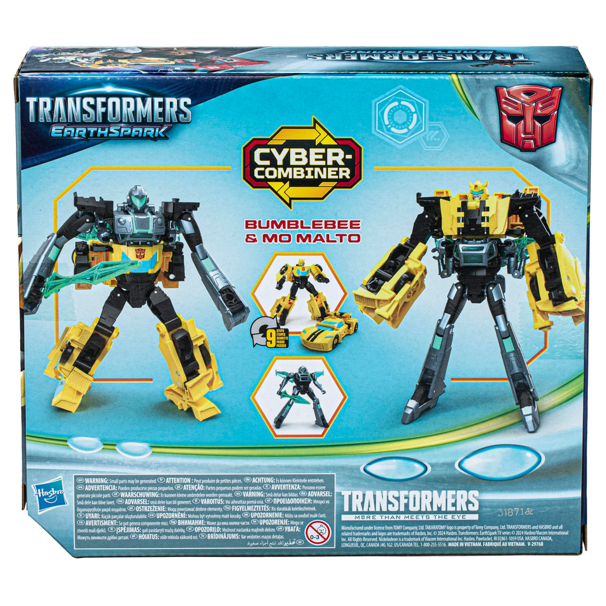 Transformers EarthSpark Cyber-Combiner Bumblebee & Mo Malto Action Figures - 5-inch Scale, Ages 6+ 15