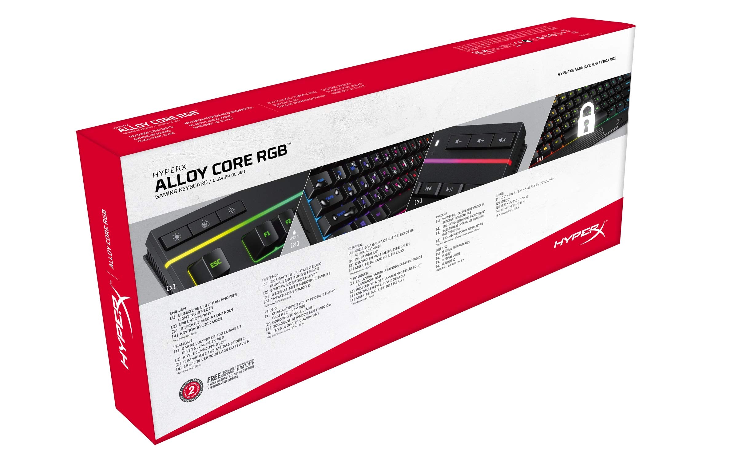 HyperX Alloy Core RGB Gaming Keyboard - Backlit, RGB, Spill Resistant | Plastic 3