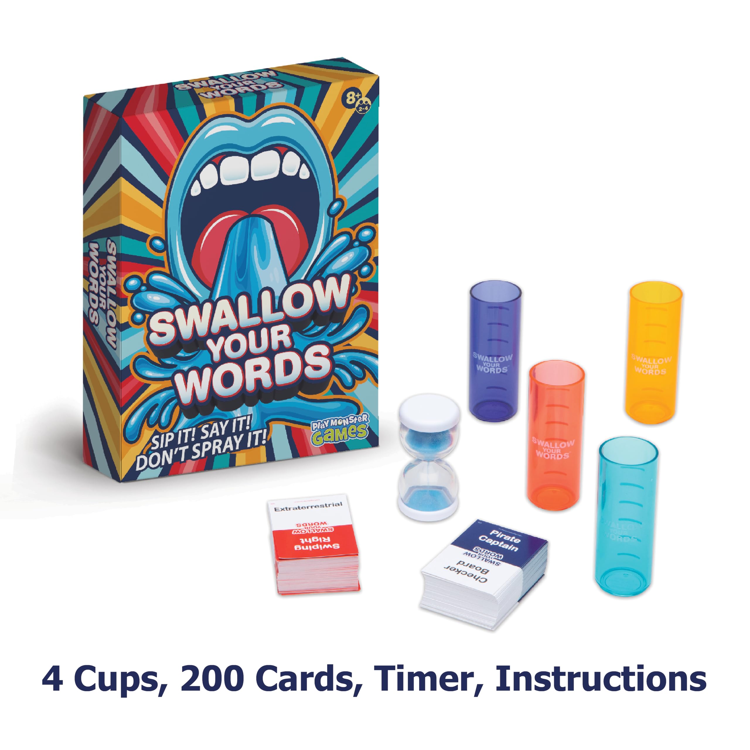Playmonster Games Swallow Your Words Board Game | 2-4 Players | Ages 8+ | 800 Phrases 2