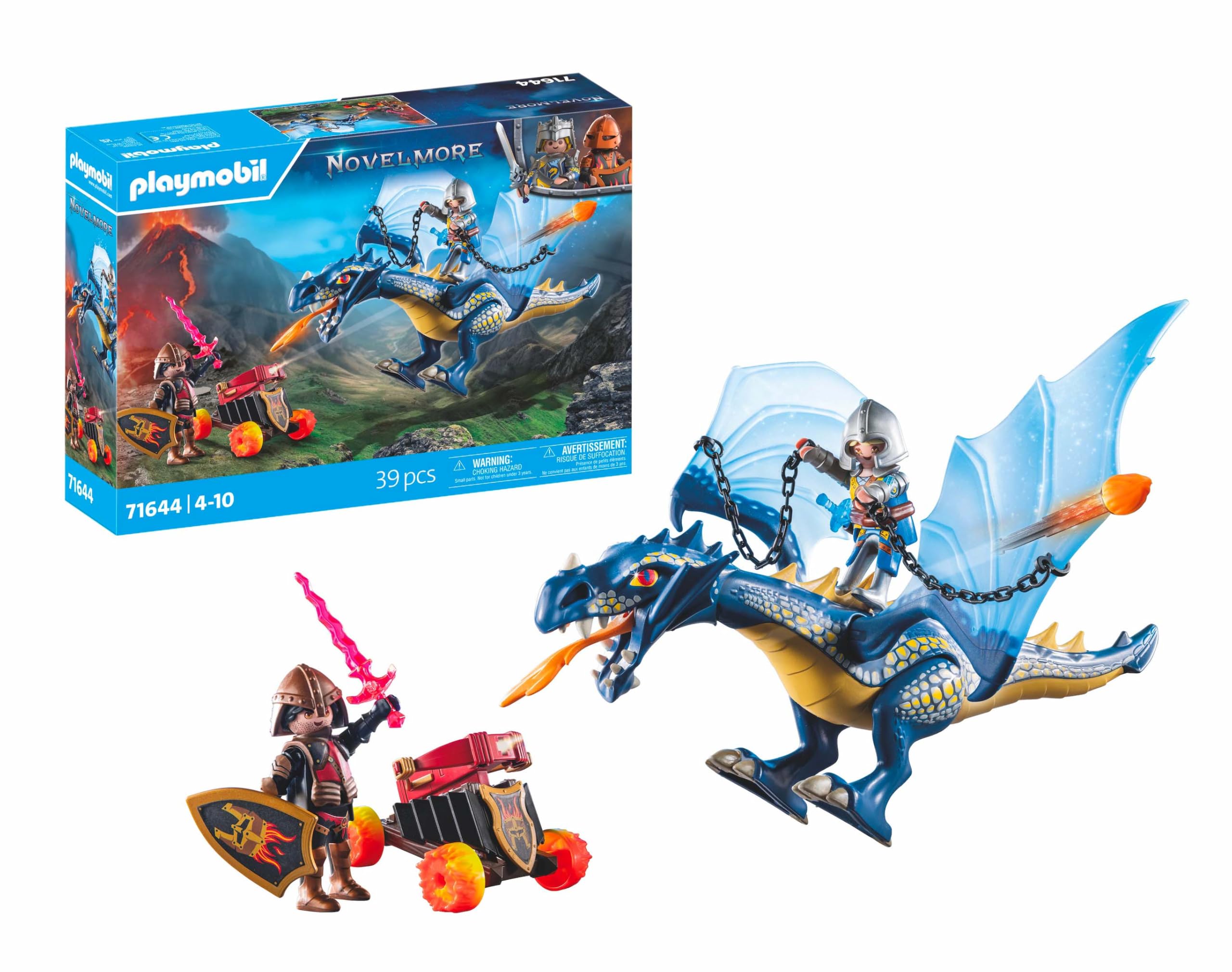 Playmobil 71644 Knights of Novelmore: Dragon Combat Playset - Medieval Castle Adventure with Knight and Dragon, Ages 4+ 1