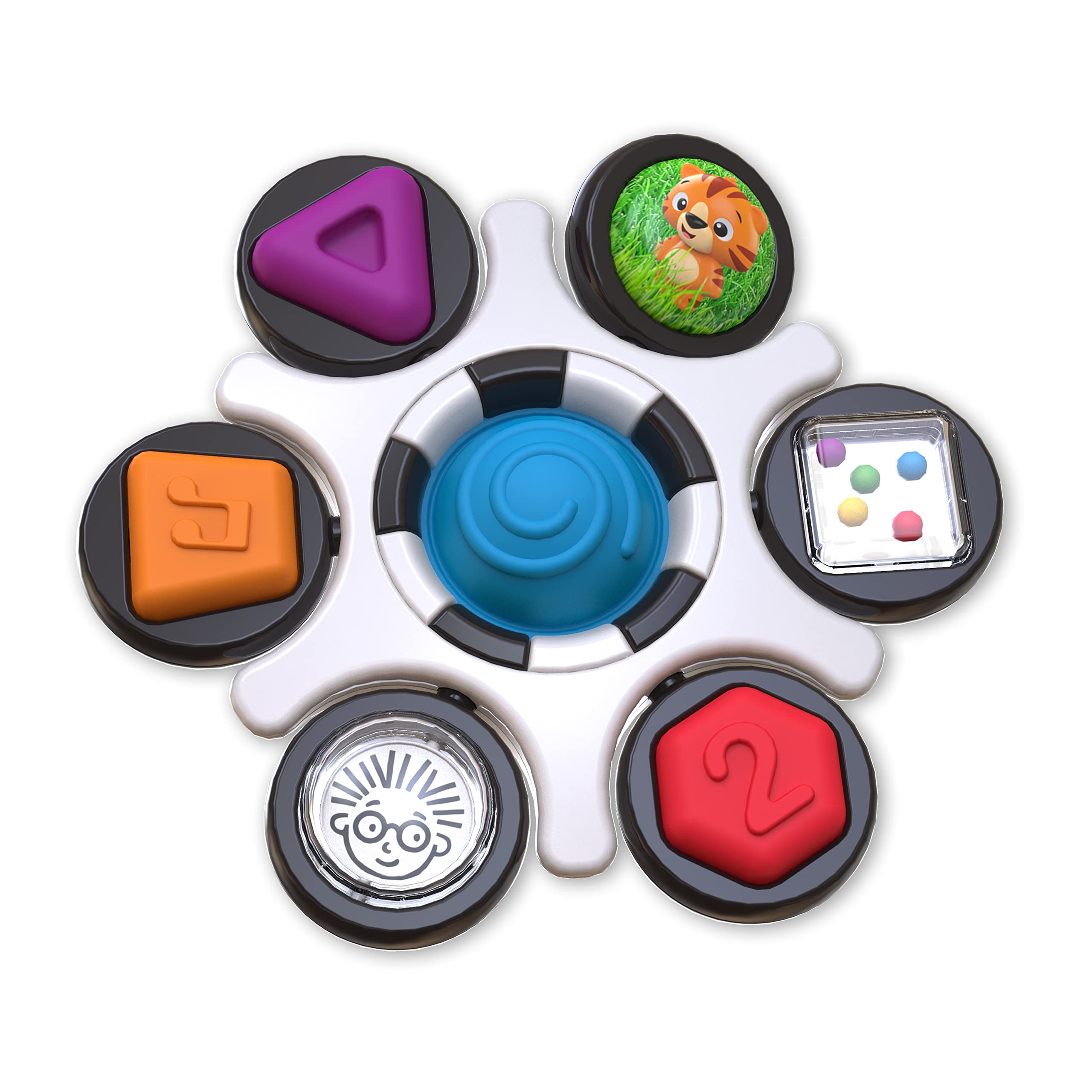 Baby Einstein Curiosity Clutch Fidget Sensory Toy and Pop It Rattle - 6-Activity Infant Toy for 3M+ 1