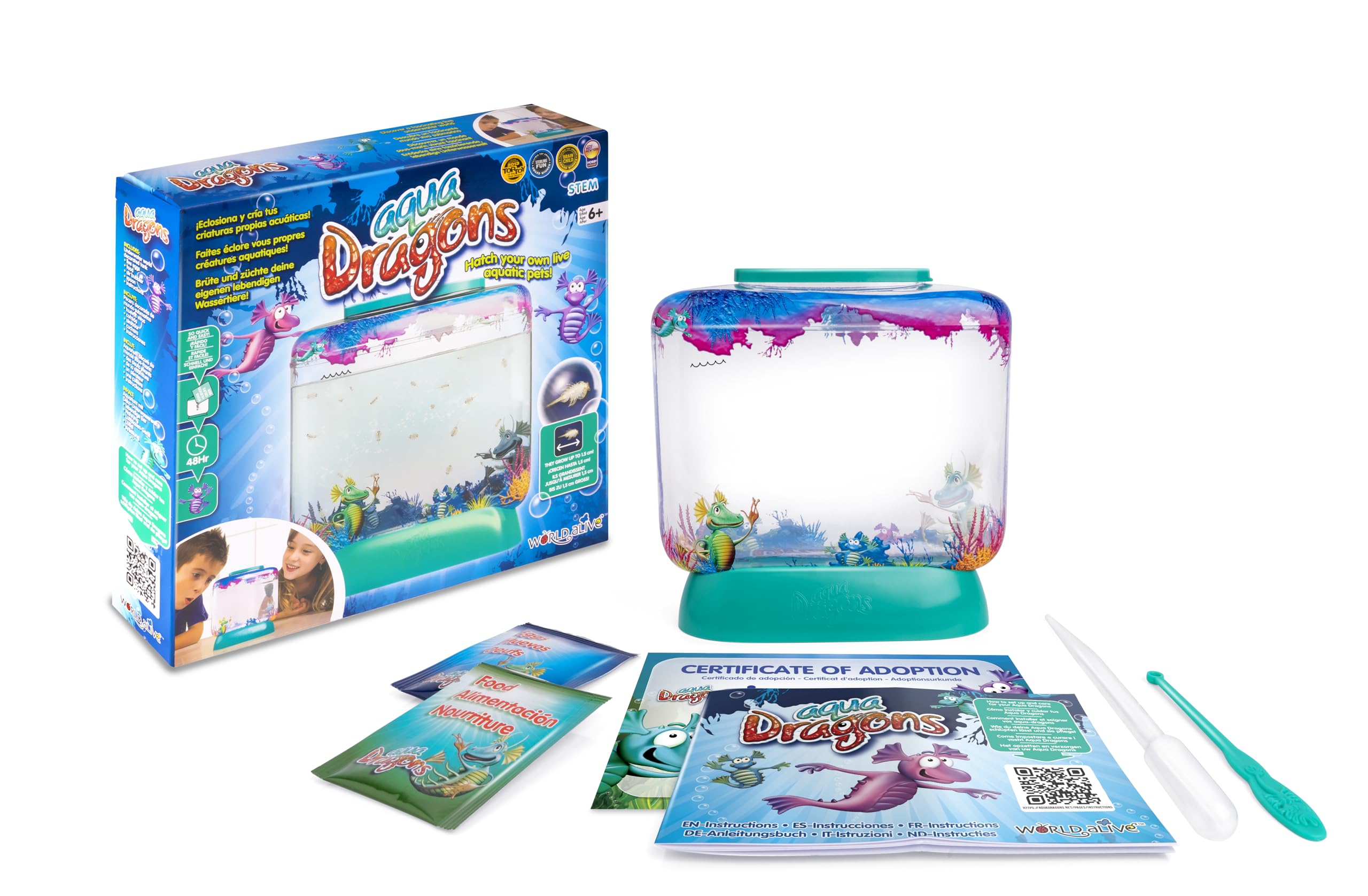 Aqua Dragons Live Aquatic Creatures Science Kit ID4001 for Ages 6+ | Hatches in 2-3 Days