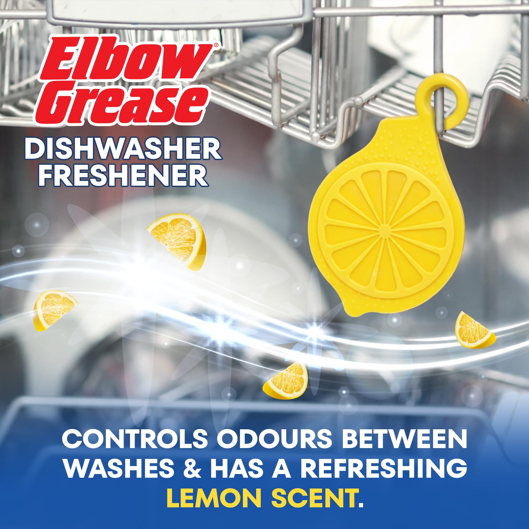 Elbow Grease Dishwasher Freshener - Lemon Scent, Odour Control, 2 Pack