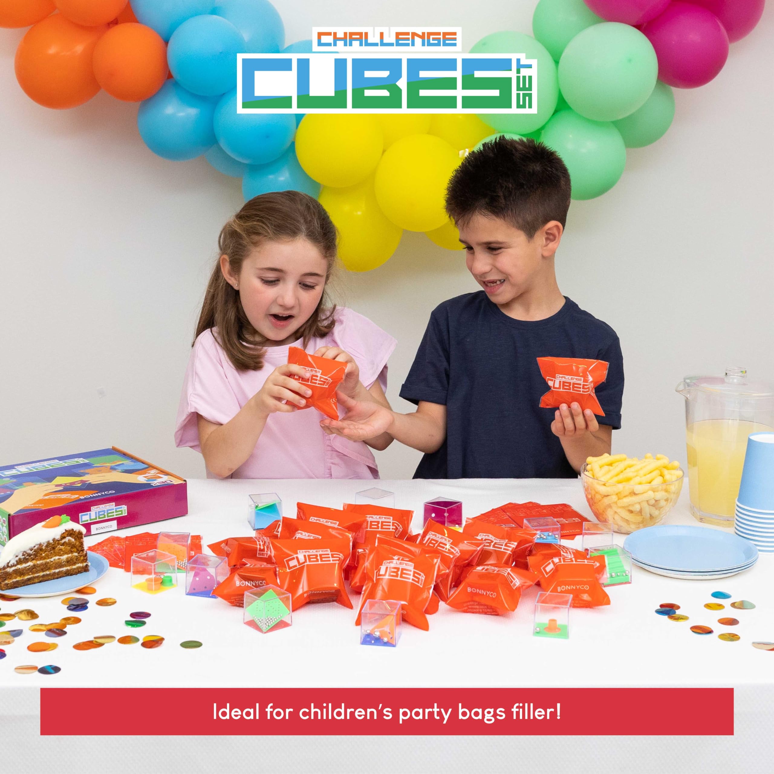 BONNYCO Challenge Cubes - 30 Mini Puzzle Games for Kids Party Bags | Unisex | Ages 3+ 6
