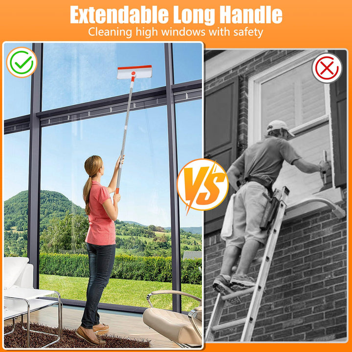 Alyvisun Professional Window Cleaning Equipment with 132cm Extendable Pole