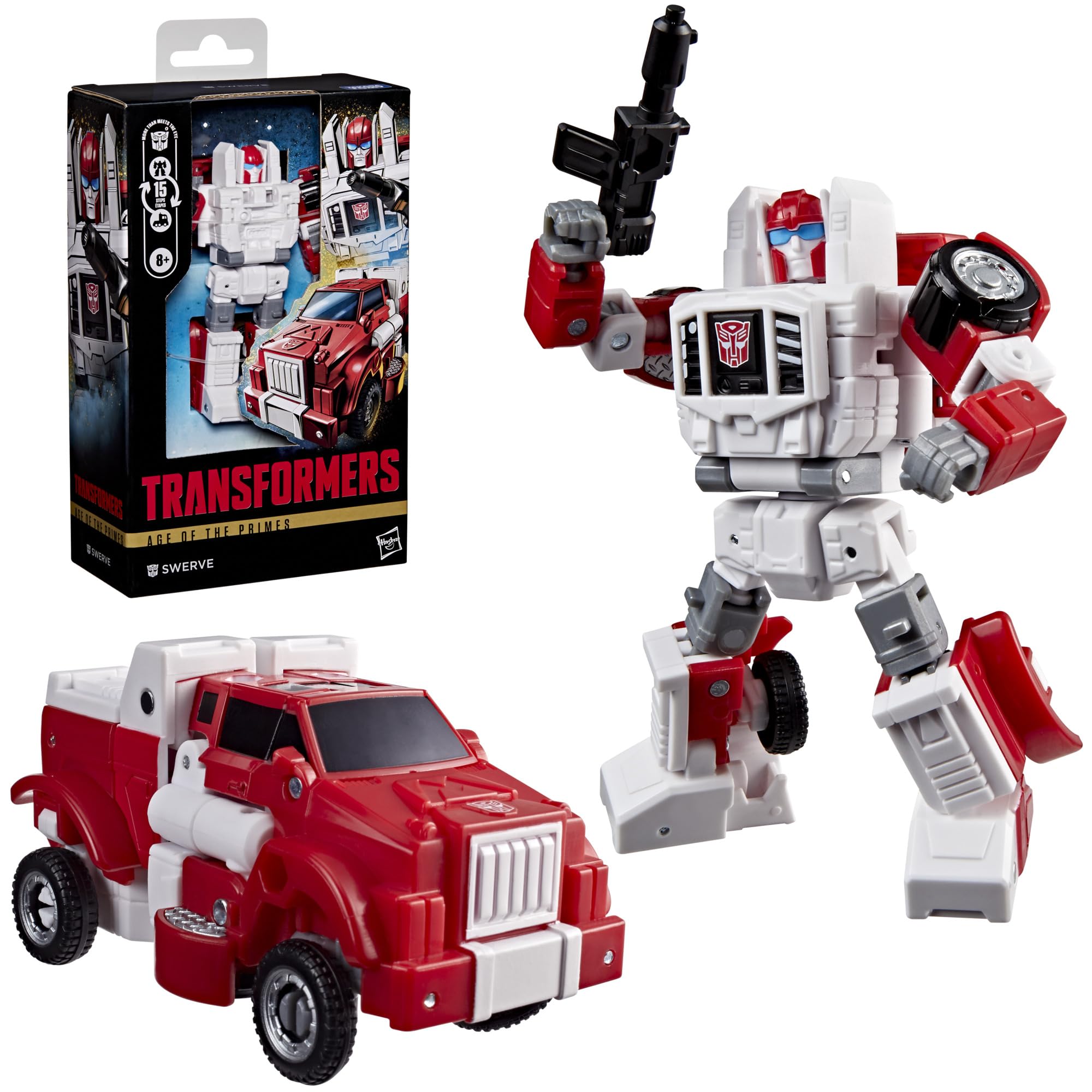 Transformers Age of the Primes Swerve Deluxe Class Action Figure | 4.5-Inch | 15 Steps Conversion 2