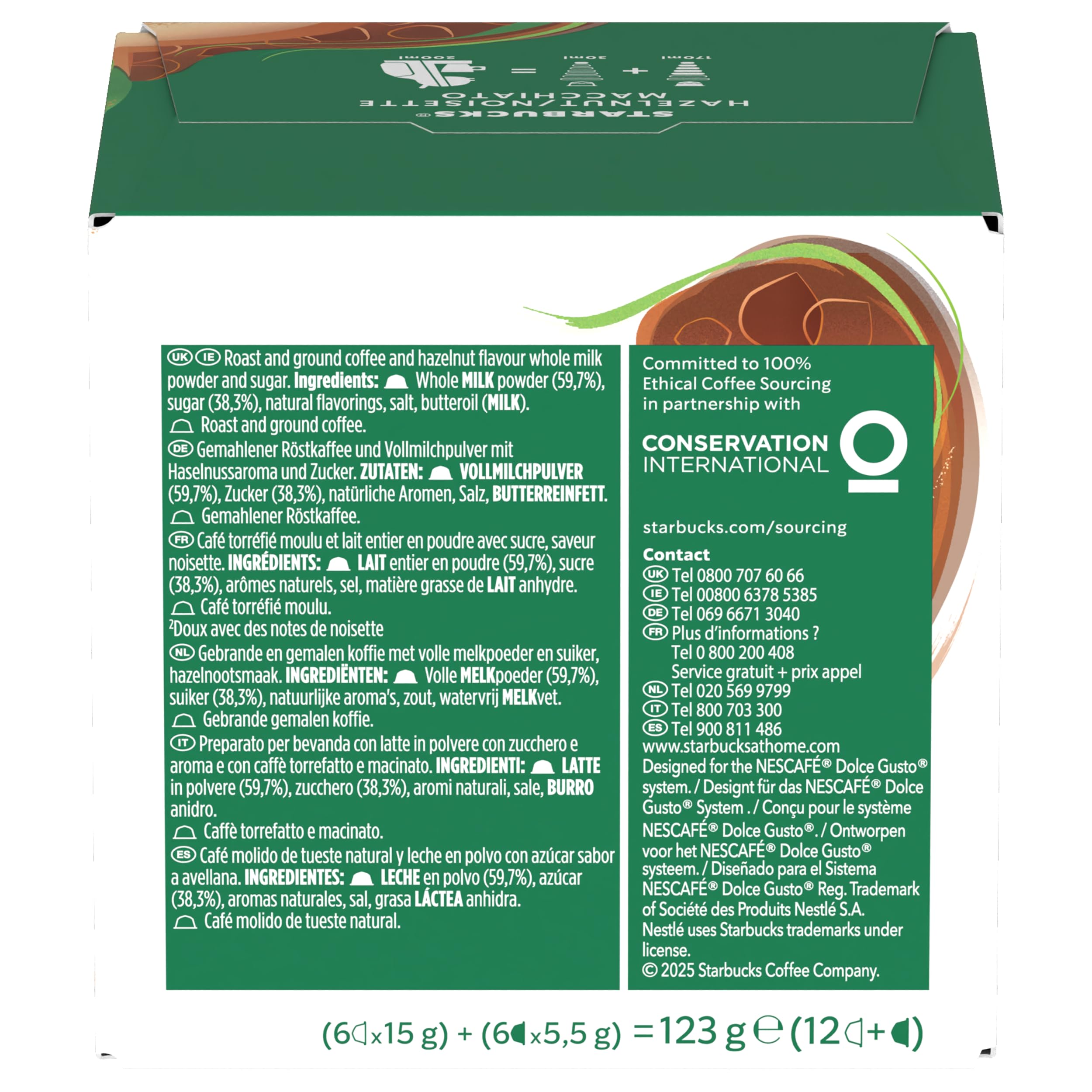 STARBUCKS Hazelnut Macchiato by Nescafé Dolce Gusto Coffee Pods - 72 Capsules (Pack of 6 x 12) 4