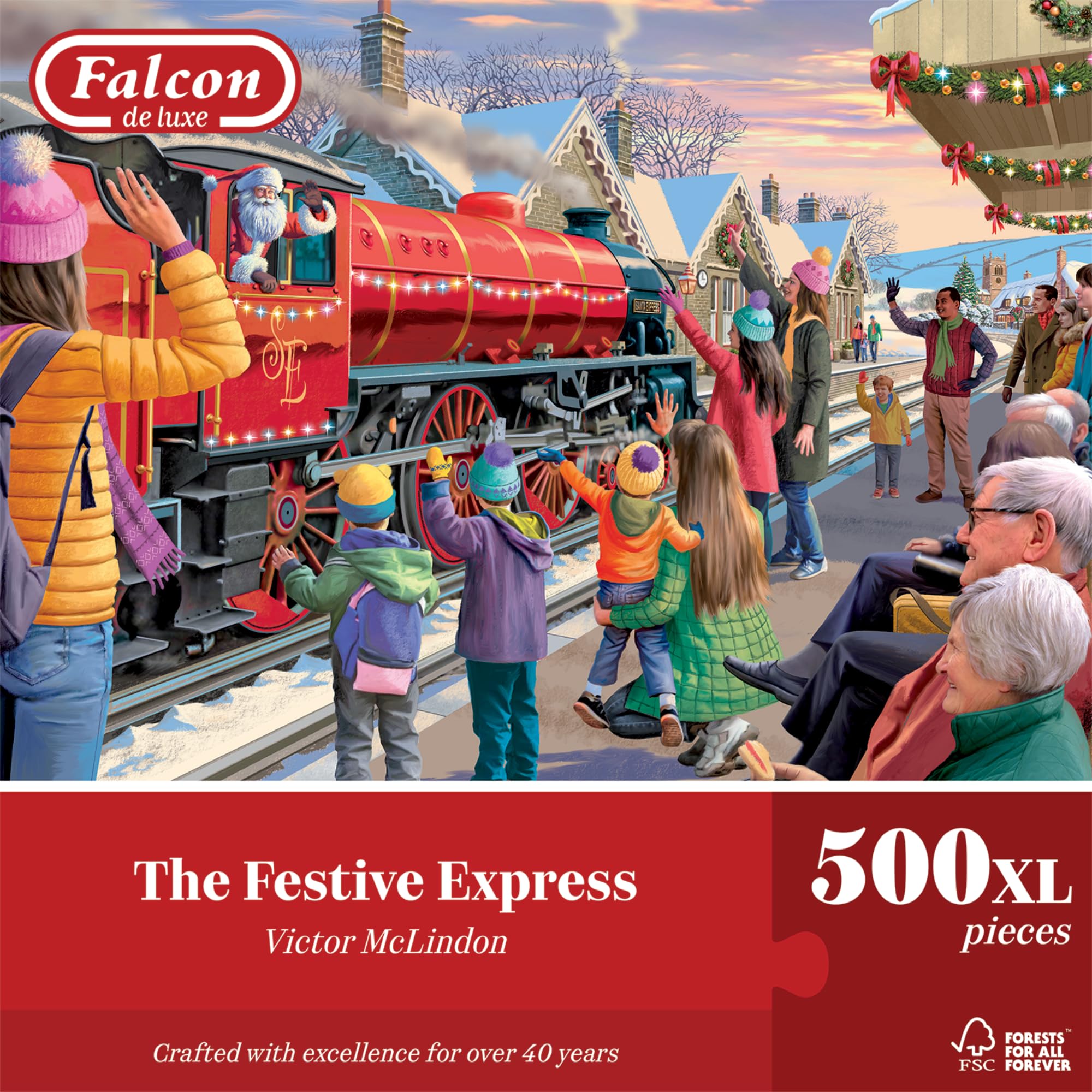 Falcon Festive Express - 500 XL Piece Christmas Jigsaw Puzzle for Adults 1