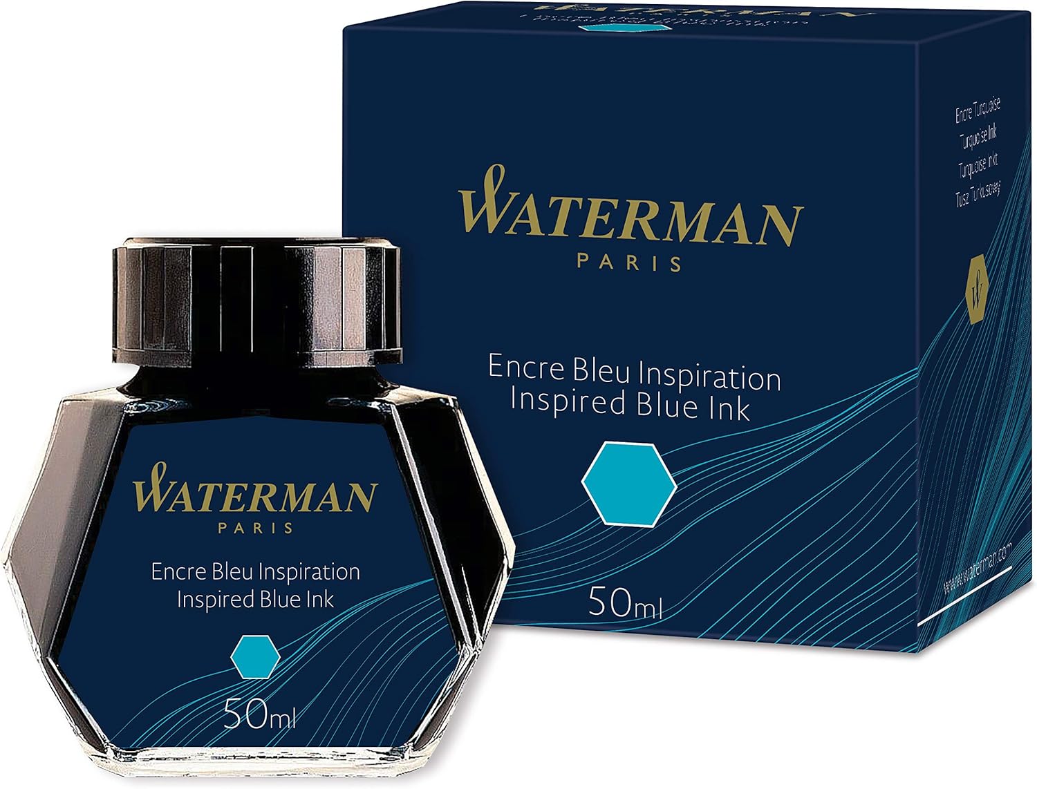 Waterman Fountain Pen Ink, Inspired Blue, 50 ml Bottle