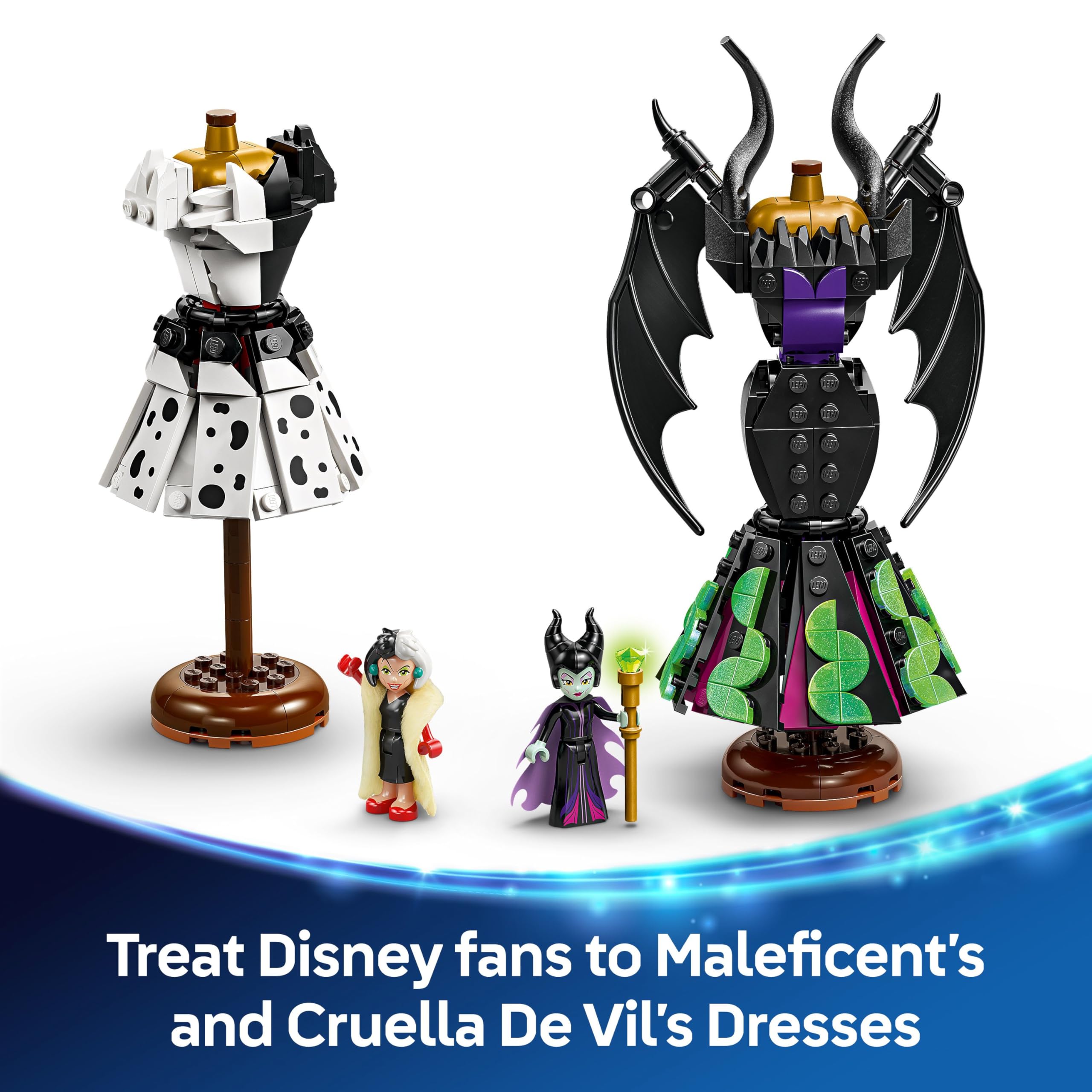 LEGO Disney Maleficent and Cruella De Vil Dresses Building Set - Creative Fashion Toy for 9+ 12