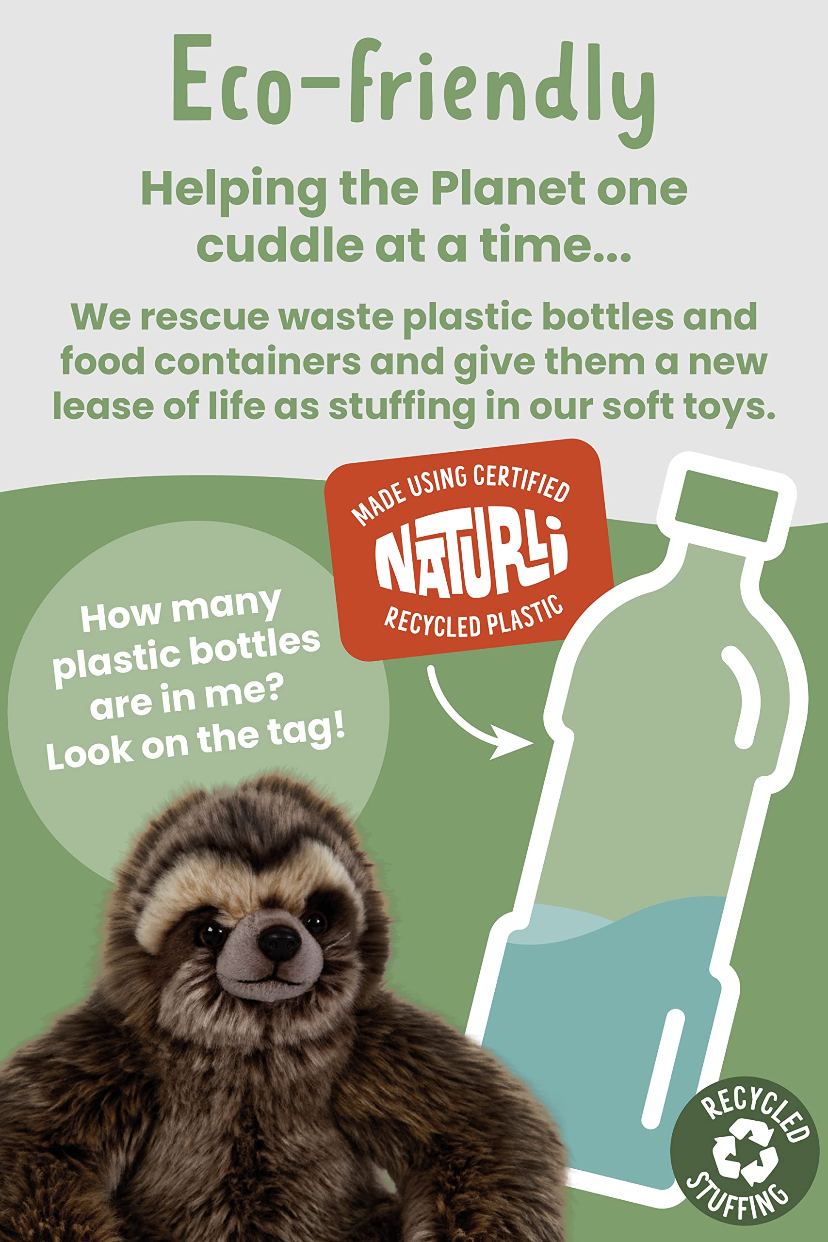 Living Nature Sloth - Realistic Soft Cuddly Plush Toy with Velcro Hands & Feet 11